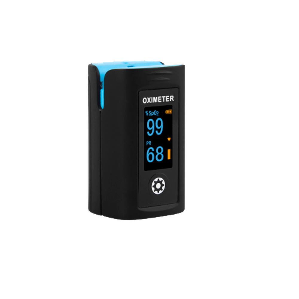 Premium Black Finger Pulse Oximeter - Accurate Blood Oxygen & Heart Rate Monitor for Home, Travel & Sports - FDA Approved SpO2 Meter for Adults & Kids