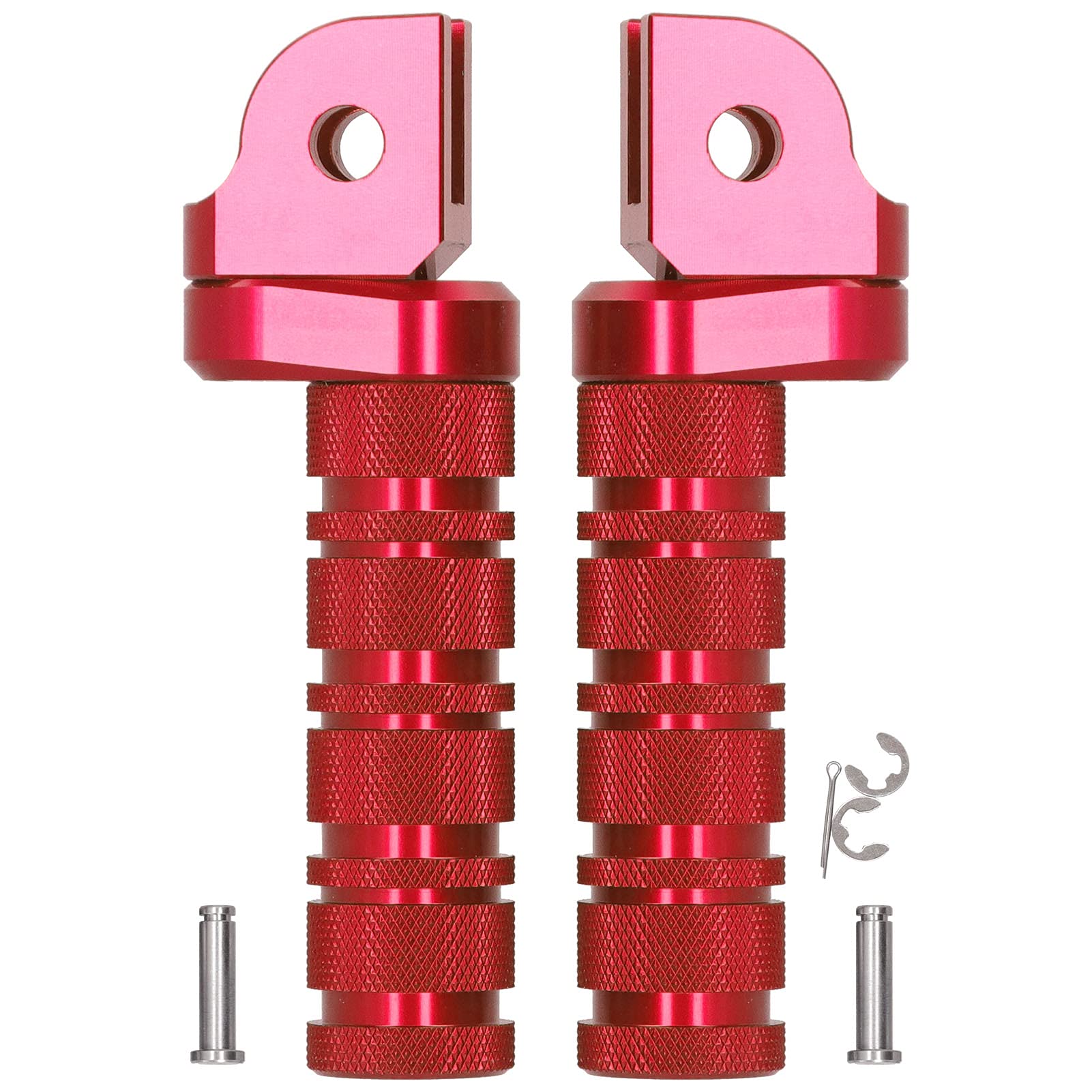 CNC Aluminum Motorcycle Foot Pegs - Front Footrest Replacement for Yamaha MT-03/07/09/10/25 - Red (1 Pair) - Durable Upgrade for Comfort & Style on Street Bikes