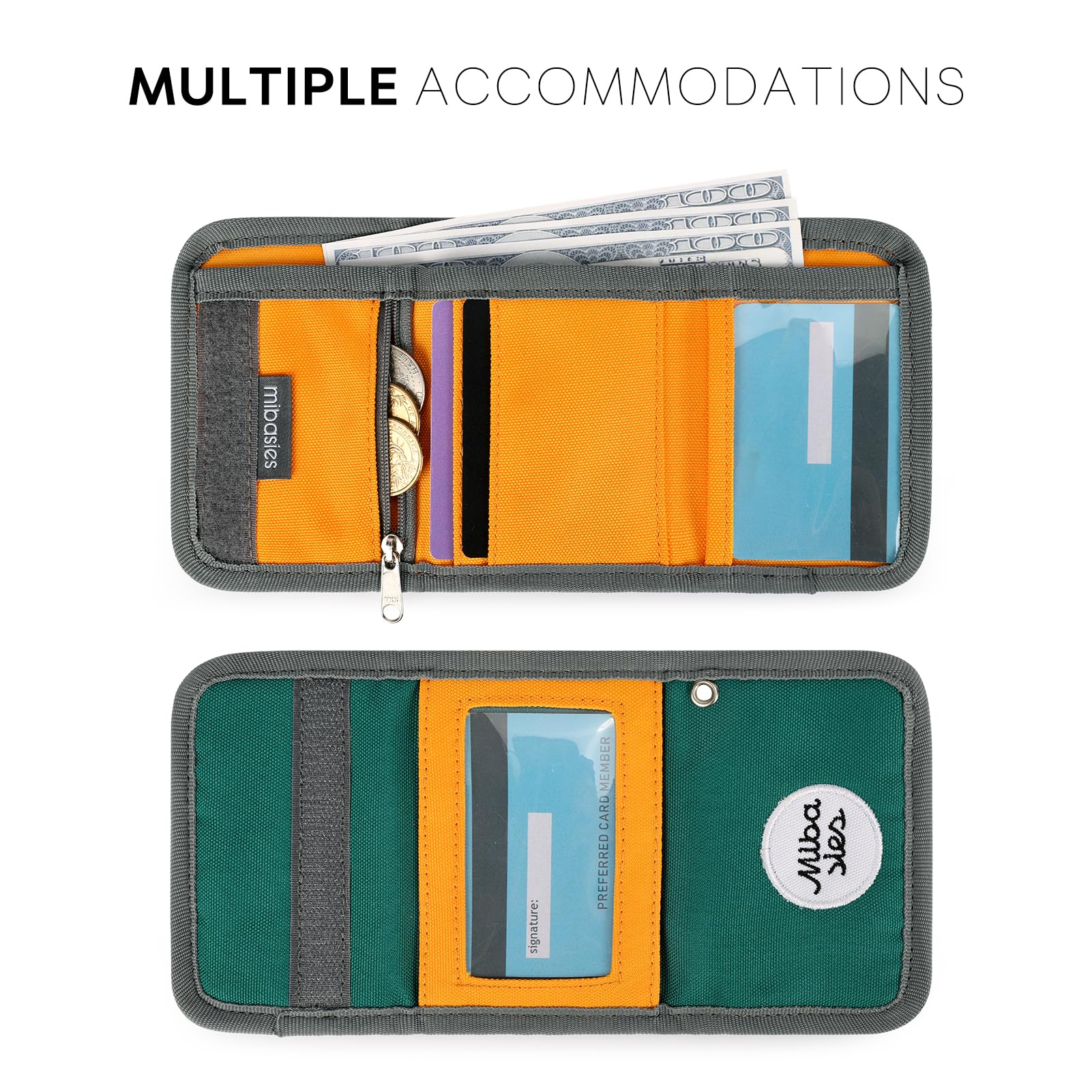 Mibasies Boys Wallet for Kids 3-8 - Green Trifold Gift for School & Travel