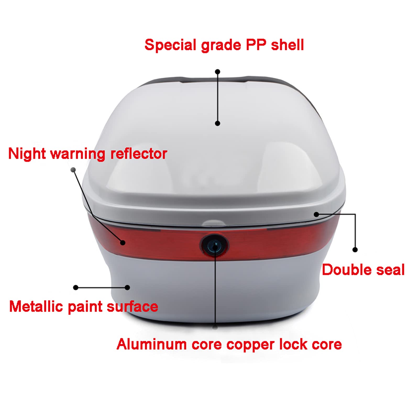 Universal 25L Motorcycle Top Box - Waterproof Scooter Tail Trunk Luggage Storage with Helmet Capacity (Black) - Perfect for Commuting, Touring & Daily Rides