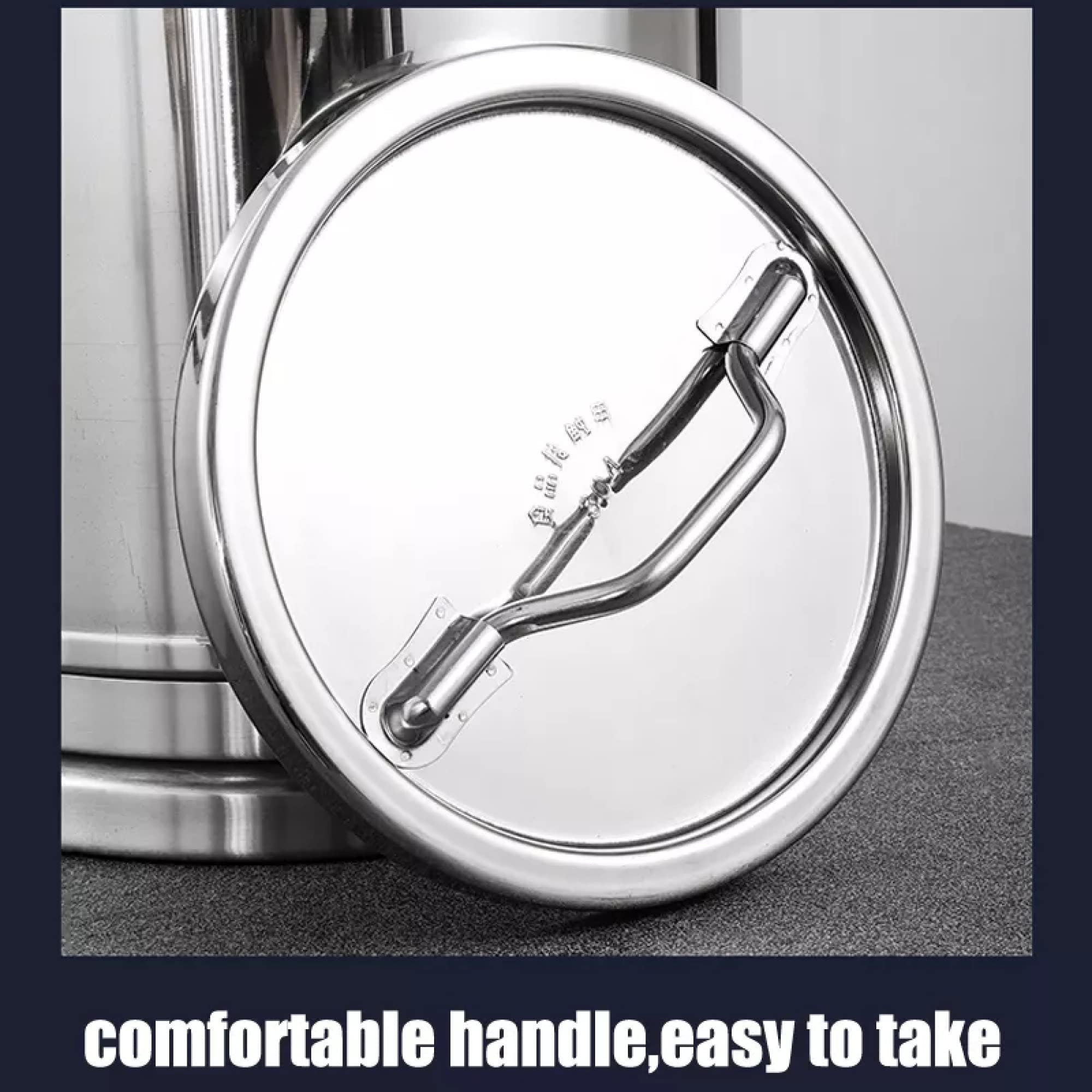 48L 201 Stainless Steel Milk Can with Silicone Sealed Lid & Lock Buckle - Food Grade Oil Barrel, Tea Canister & Liquid Storage Container for Transporting Milk, Juice, Water - Ideal for Farms, Restaurants & Catering Services