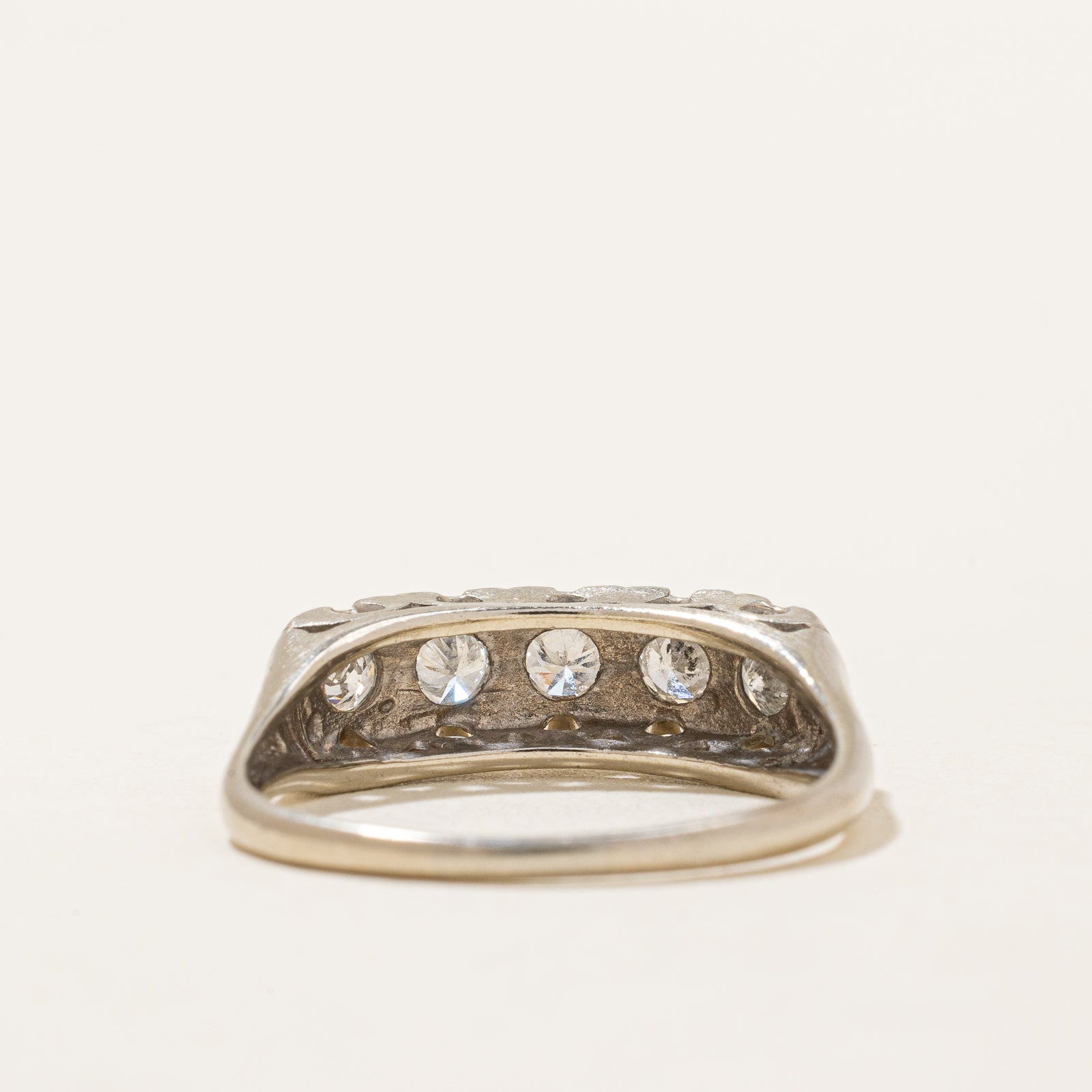 0.44ctw Five Stone Diamond Ring - Size 7.75 - Elegant Wedding Band, Anniversary Gift for Her - Perfect for Engagements, Proposals & Special Occasions