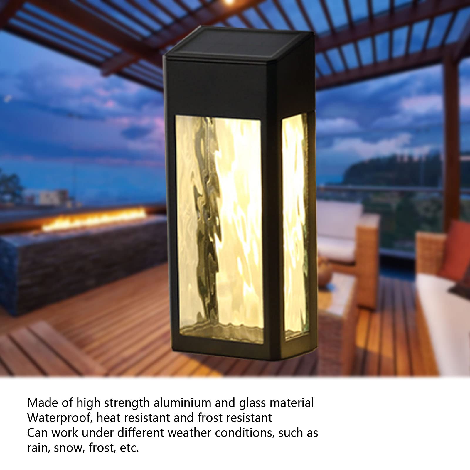 Solar Powered Outdoor Wall Sconce Lights - Waterproof LED Fence Lighting for Patio, Deck, Yard, Stairs & Front Door - Decorative Solar Garden Lights for Forest, Pathway & Landscape Illumination