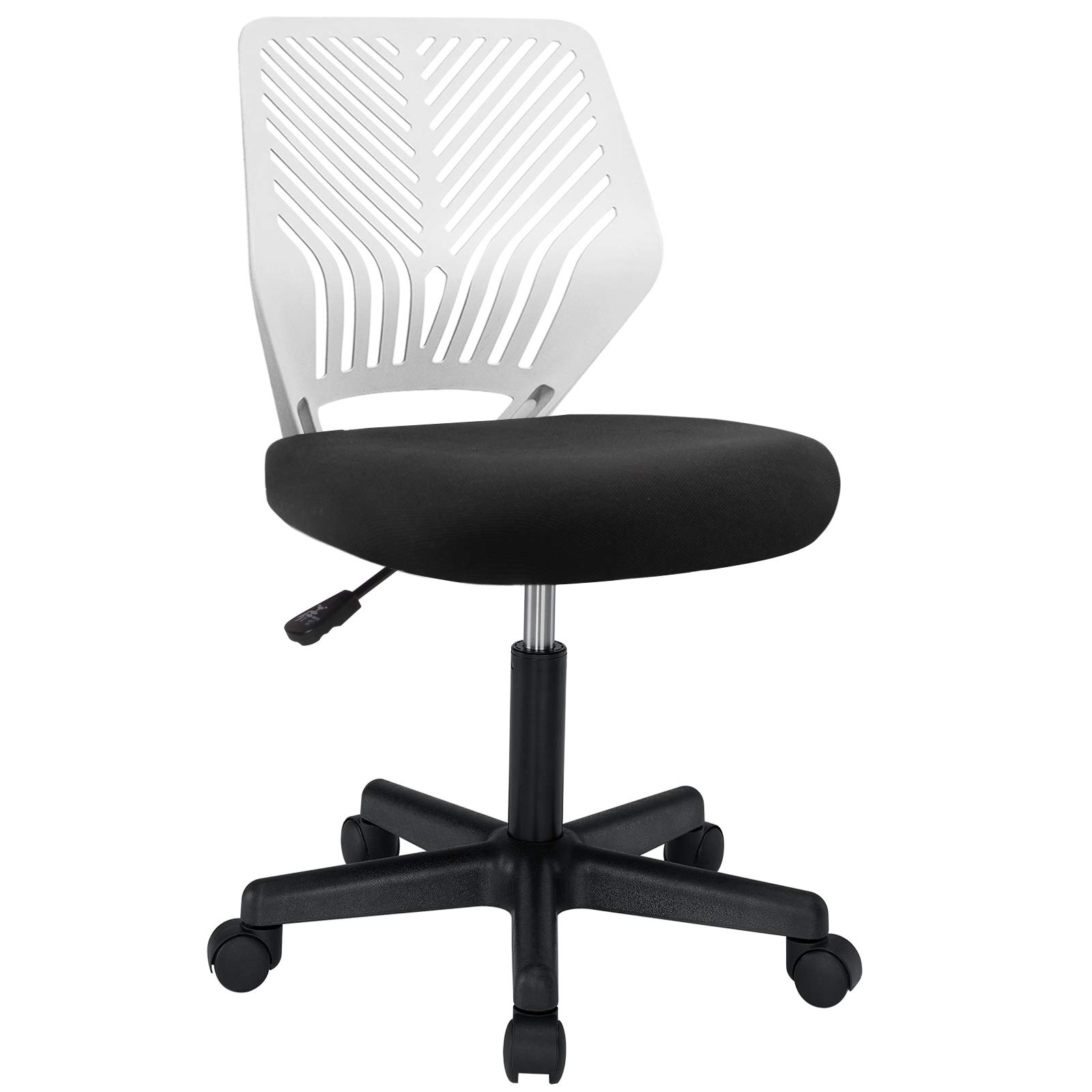 BOSSIN Ergonomic Kids Desk Chair - Adjustable Mid-Back Swivel Study Chair for Children & Teens, Armless Computer Chair for Home Office, School & Gaming (White) - Perfect for Studying, Online Learning & Homework Station