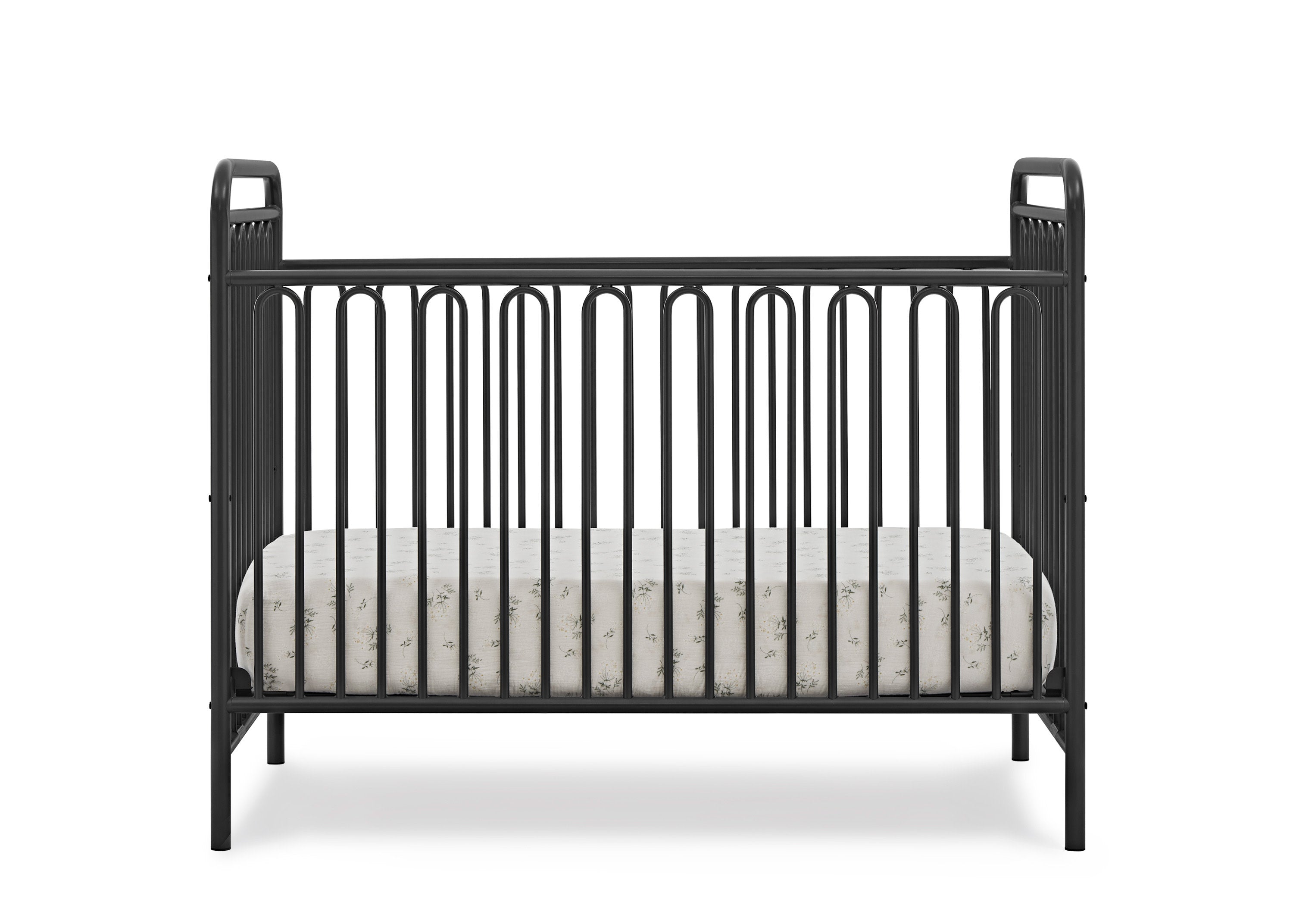 Darcy 4-in-1 Convertible Metal Baby Crib - Toddler Bed, Daybed & Full-Size Bed Conversion - Modern Nursery Furniture for Newborns to Teens (White) | Perfect for Small Spaces & Growing Families