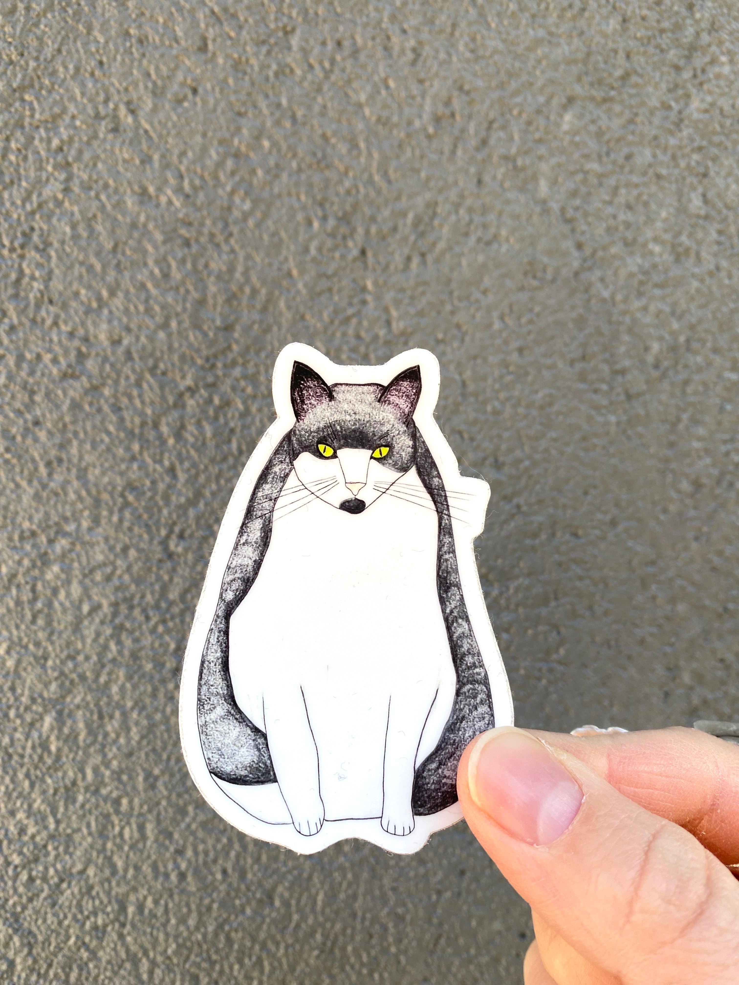 Adam Jones Cat Sticker - Cute Cartoon Cat Decal for Laptops, Water Bottles & DIY Crafts - Perfect for Pet Lovers & Music Fans