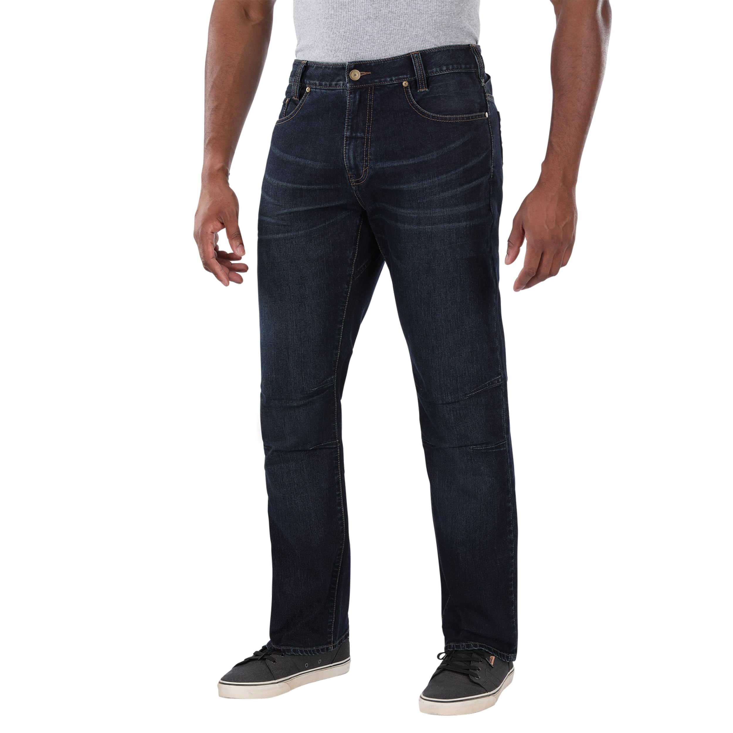 Vertx Defiance Men's Tactical Jeans - Stretch Relaxed Fit Heavy-Duty Pants with 11 Pockets for EDC, CCW & Outdoor Activities | Perfect for Hiking, Camping & Tactical Operations