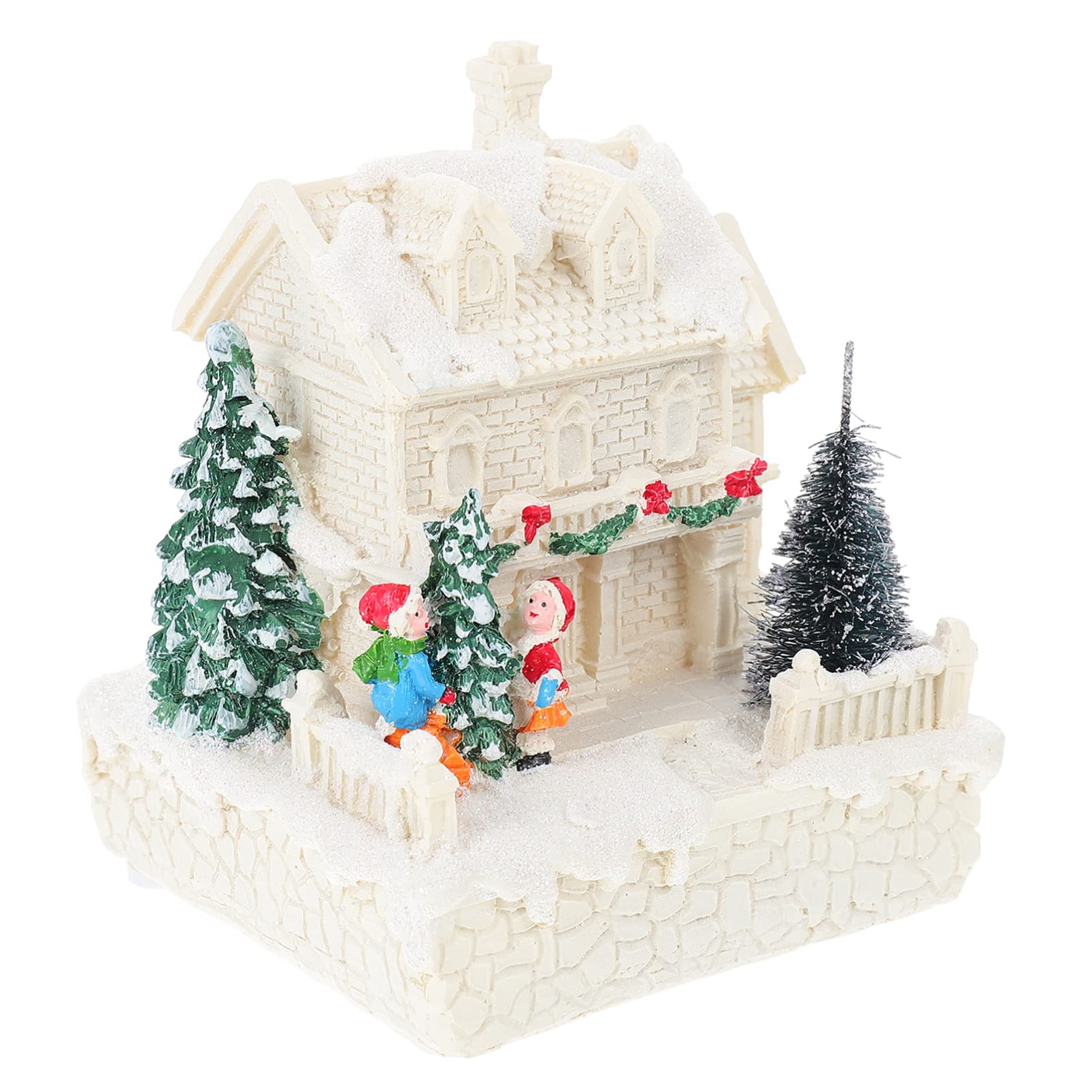 Lighted Resin Christmas House - Xmas Light Up Cabin Decor, Winter Snow Cottage Ornament for Holiday Tabletop & Home Decoration | Perfect for Christmas Tree, Mantel, and Festive Party Decorations