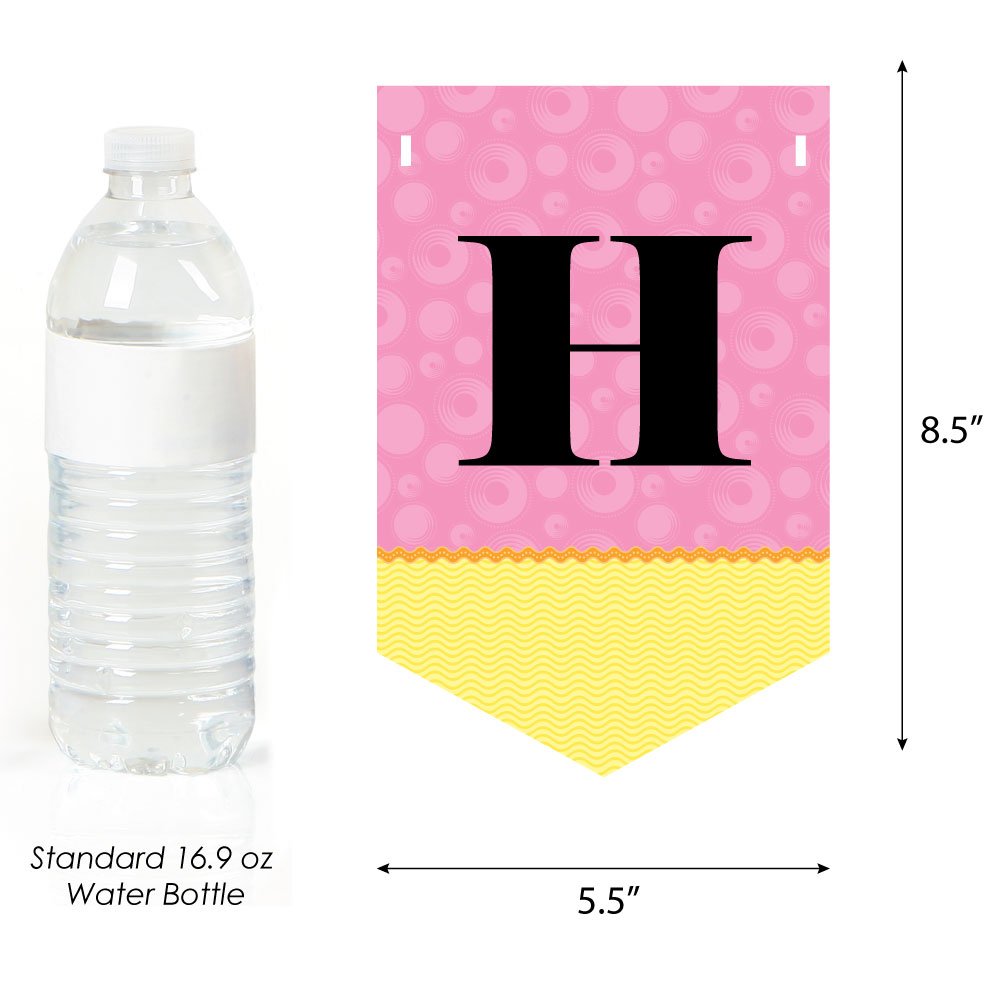 Big Dot of Happiness Pink Ducky Duck Birthday Banner - Cute Pink Party Decorations for Girls Birthday Celebration - Perfect for Baby Showers, Nursery Decor & Kids Parties