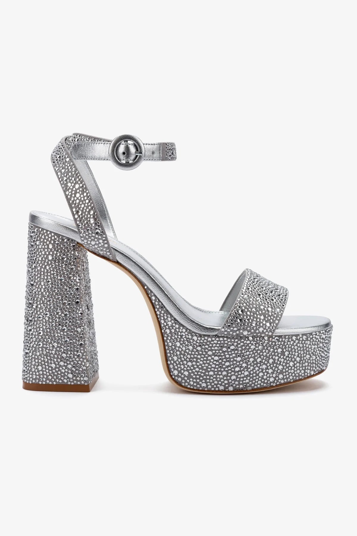 Gray Suede Dolly Crystal Sandal - Elegant Women's Summer Sandals for Beach, Wedding & Casual Outfits