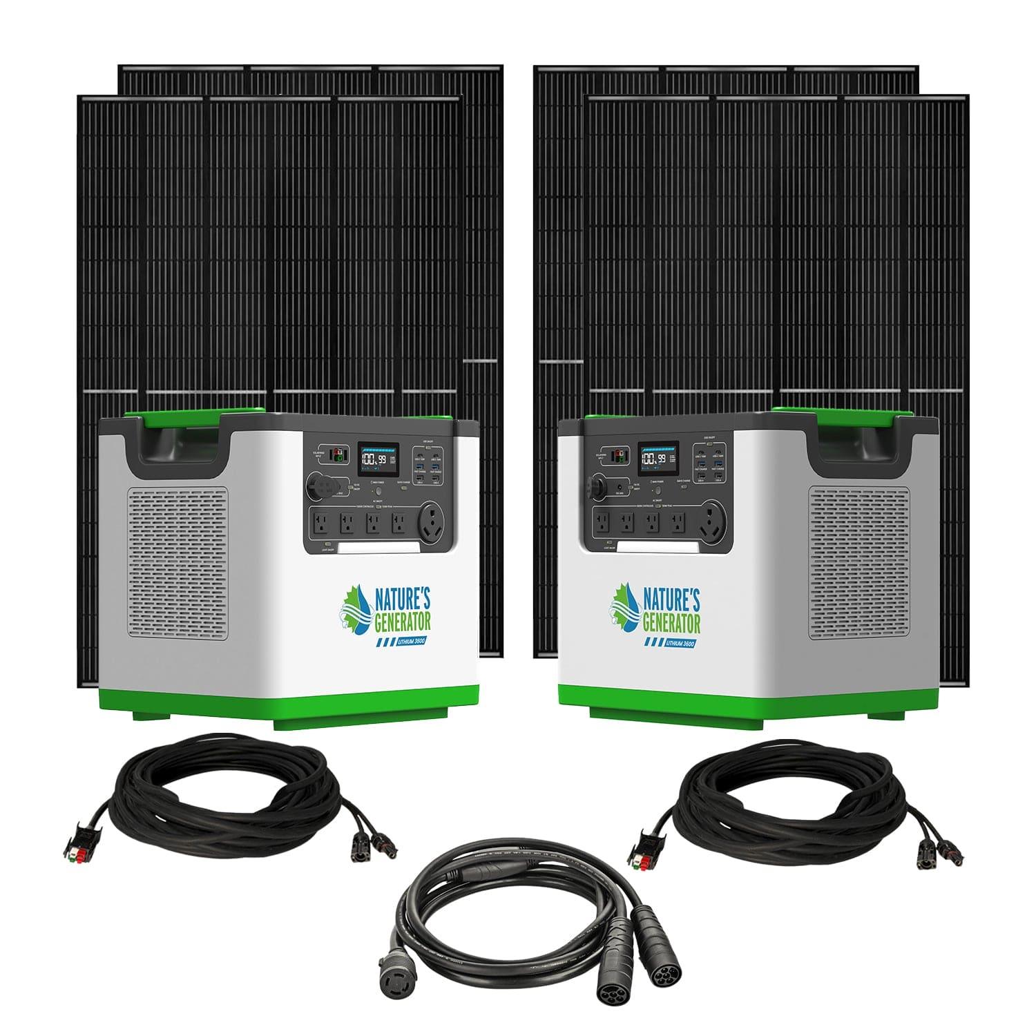 Nature's Generator Lithium 3600 Solar Power Station - Portable Solar Generator for Camping, RV, Emergency Backup & Off-Grid Power (3000W, 3600Wh)