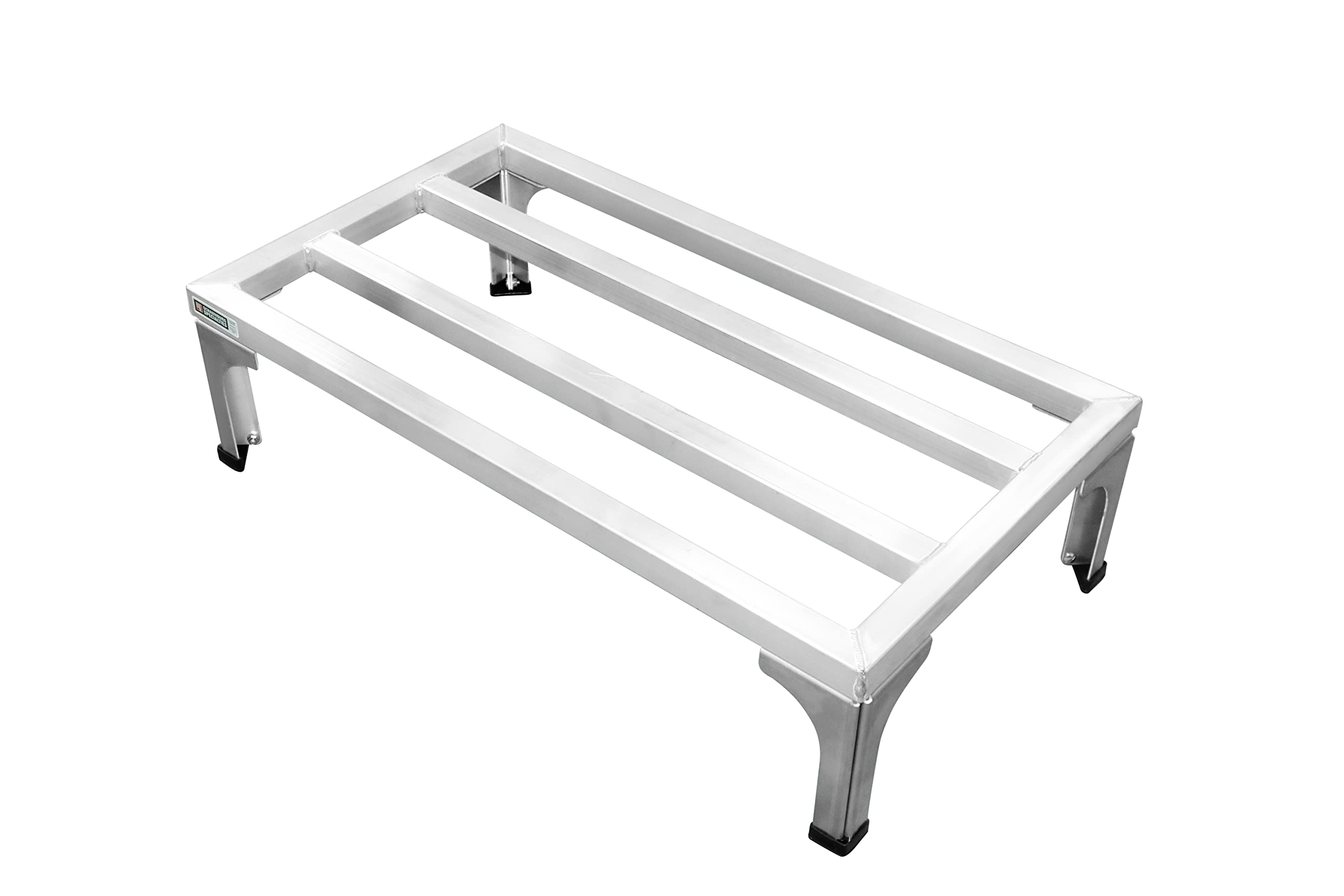 Heavy Duty Aluminum Dunnage Rack 20x36x7.5 Inch - Industrial Grade Storage Shelf for Warehouse, Restaurant & Commercial Kitchen - Perfect for Food Service, Retail Inventory and Workshop Organization