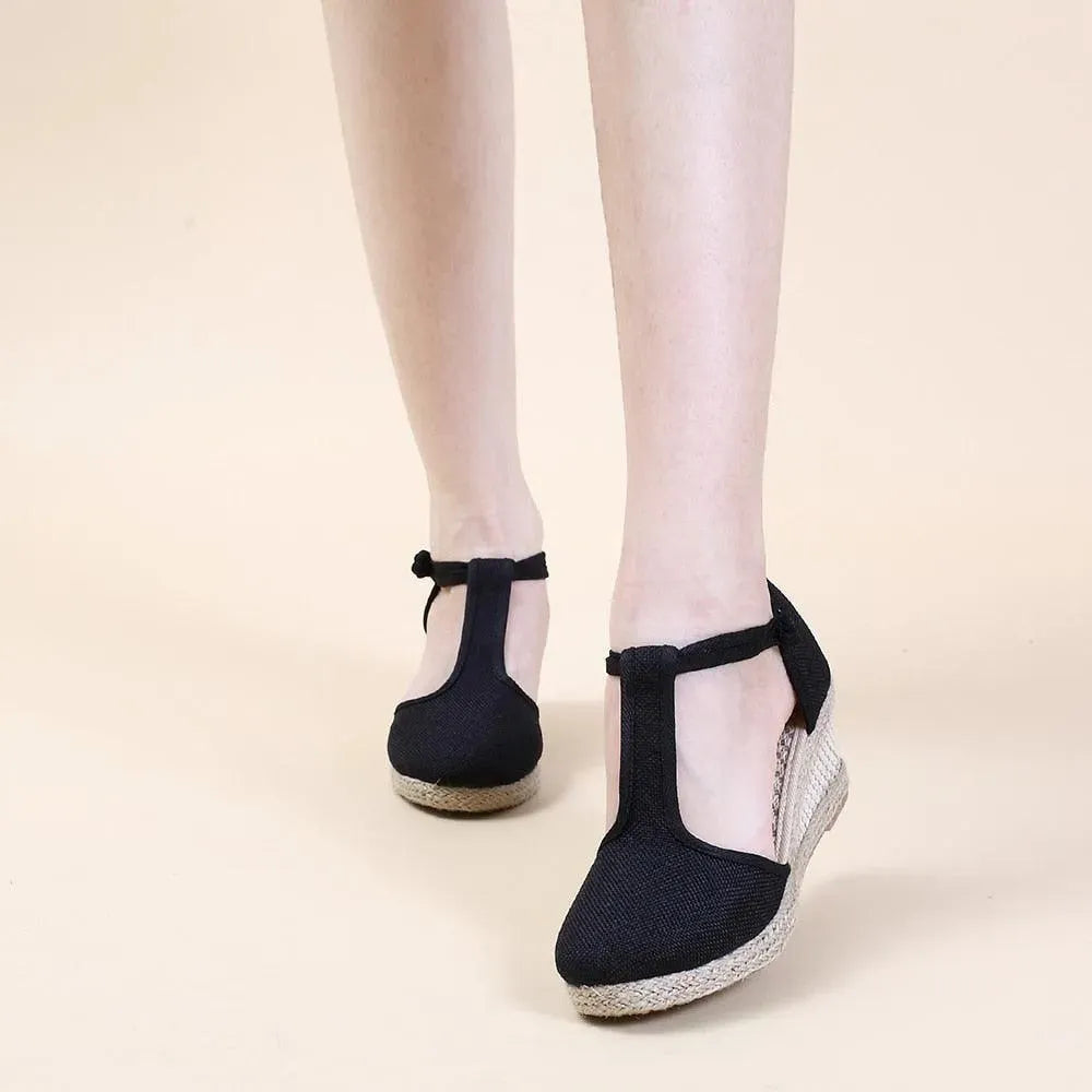 Comfortable Women's Wedge Sandal Shoes - Summer Casual Slip-On Heels for Beach, Walking & Outdoor Activities