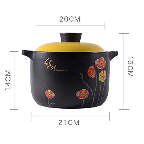 Heat-Resistant Black Ceramic Casserole Pot - Korean Stew Cookware, Healthy Soup Pot for Stovetop & Oven Use - Perfect for Kimchi Jjigae, Army Stew & Hot Pot Cooking