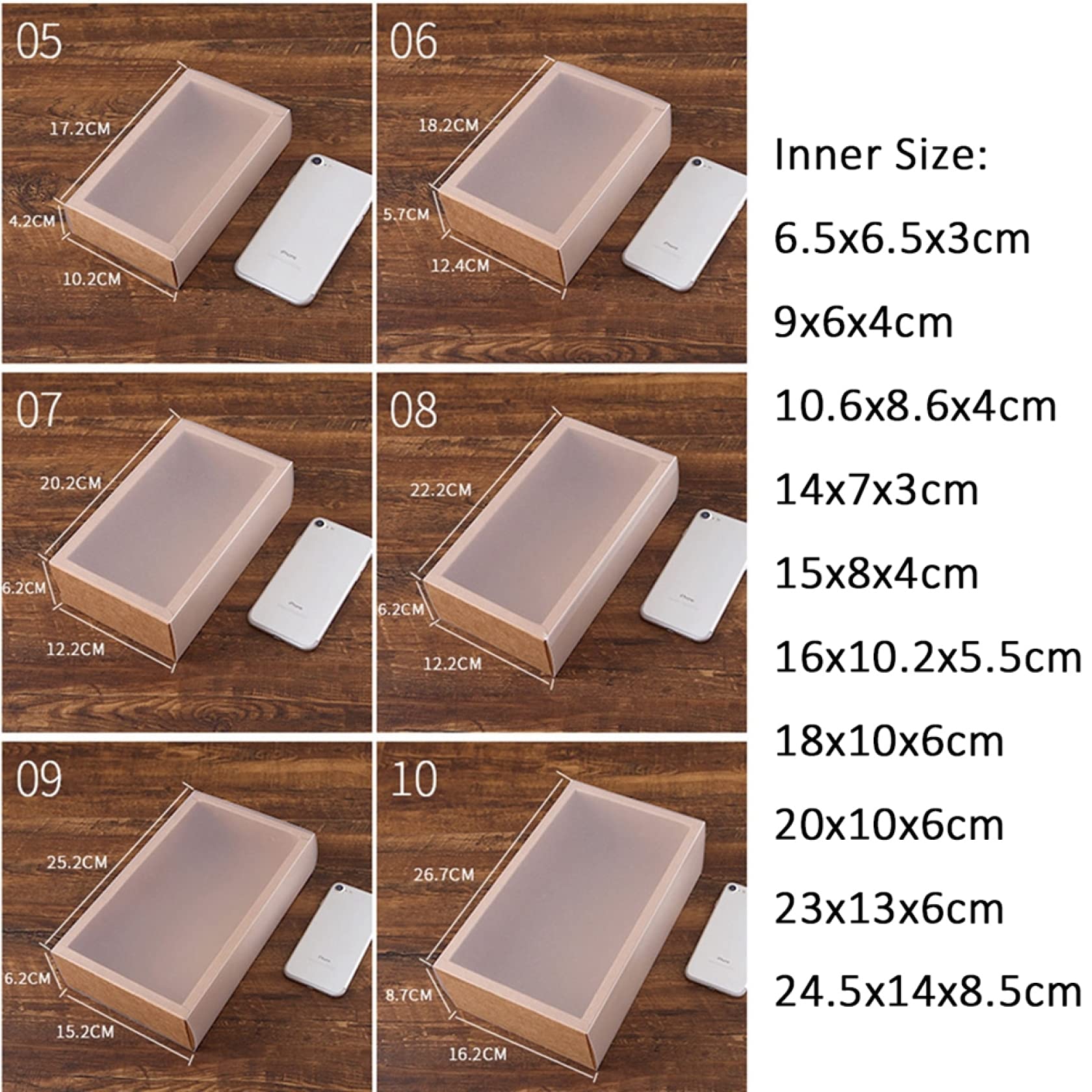 5 Pcs Clear Window Gift Boxes for Wedding Candy & Cake Packaging
