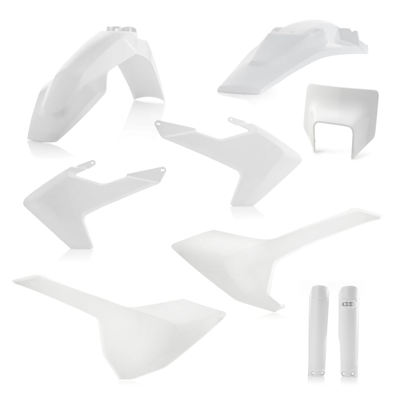 Acerbis Full Plastic Kit for Husqvarna TE150 300 FE250 501 TE250i TE300i (2017-2019) - White | Durable Motorcycle Body Protection for Off-Road & Trail Riding