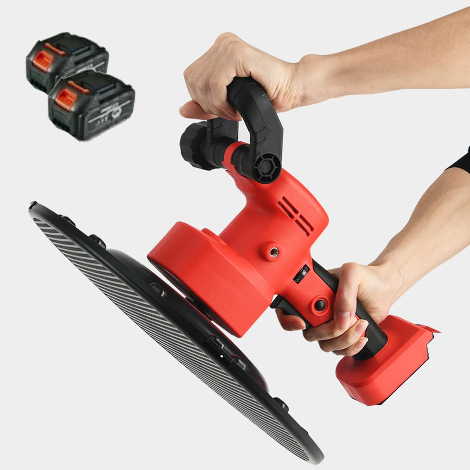 1680W Brushless Lithium Battery Concrete Cement Mortar Wall Polisher - 10 Batteries & 2 Chargers Included - Perfect for Construction, Renovation, and DIY Home Improvement Projects