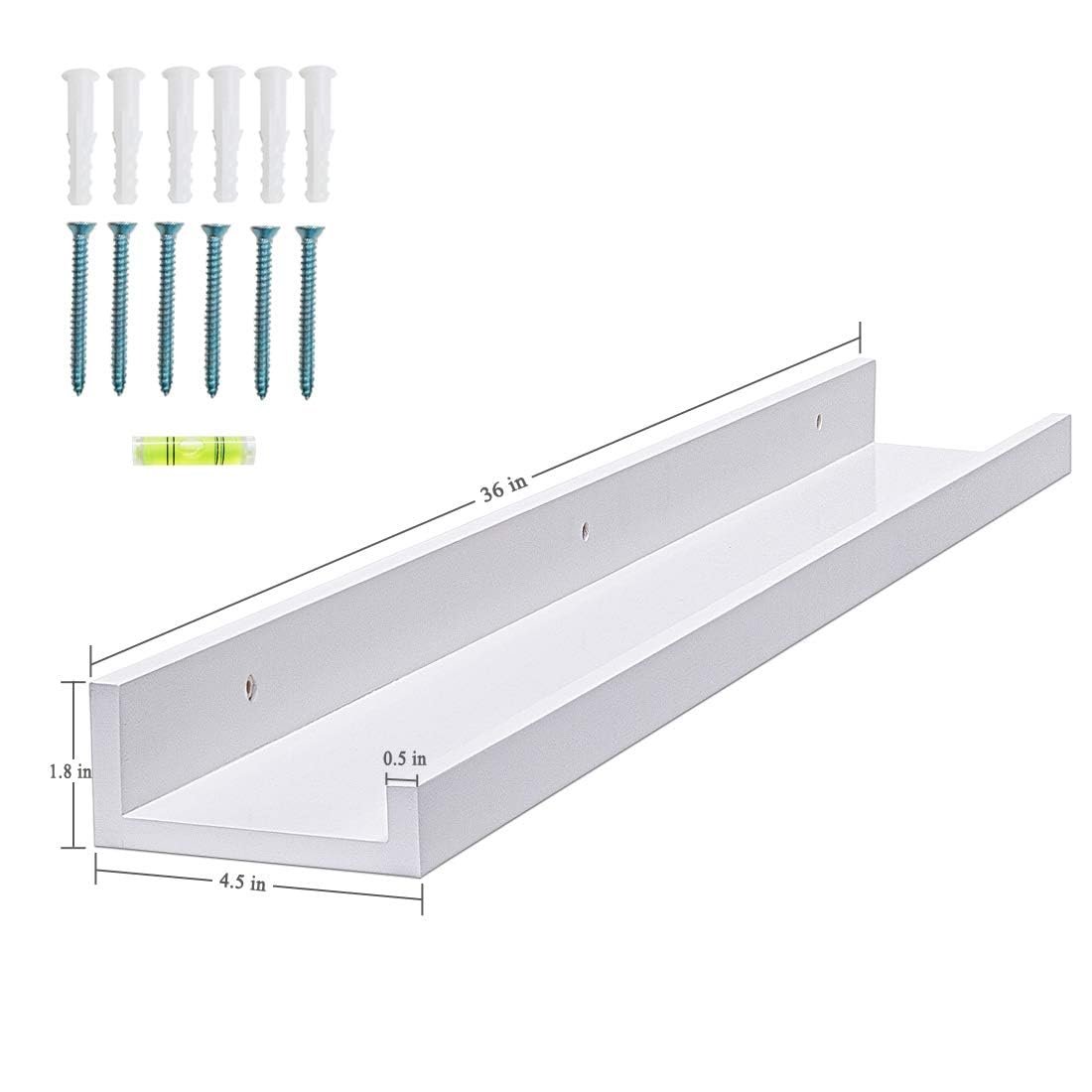 AZSKY Floating Picture Shelves Set of 2 - 36 Inch Modern Wall Mounted Picture Ledge for Home Decor - Includes Mounting Hardware - Perfect for Displaying Photos, Artwork and Collectibles in Living Room, Bedroom or Office