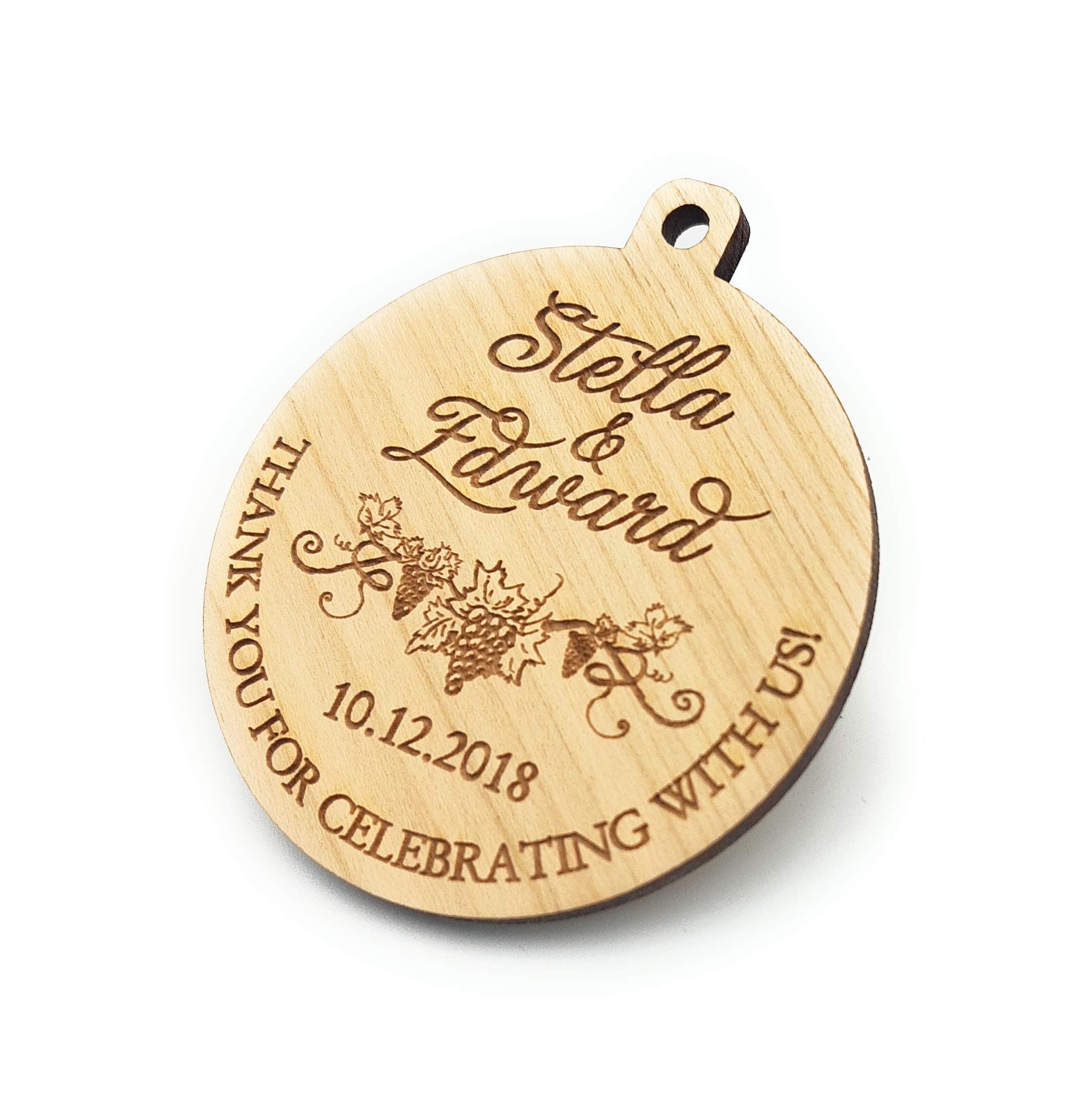 Personalized Wooden Wedding Favors - Set of 25 Handcrafted Keepsake Ornaments for Bridal Party, Guests & Couples - Perfect for Wedding Decor, Bridal Shower Gifts & Anniversary Celebrations