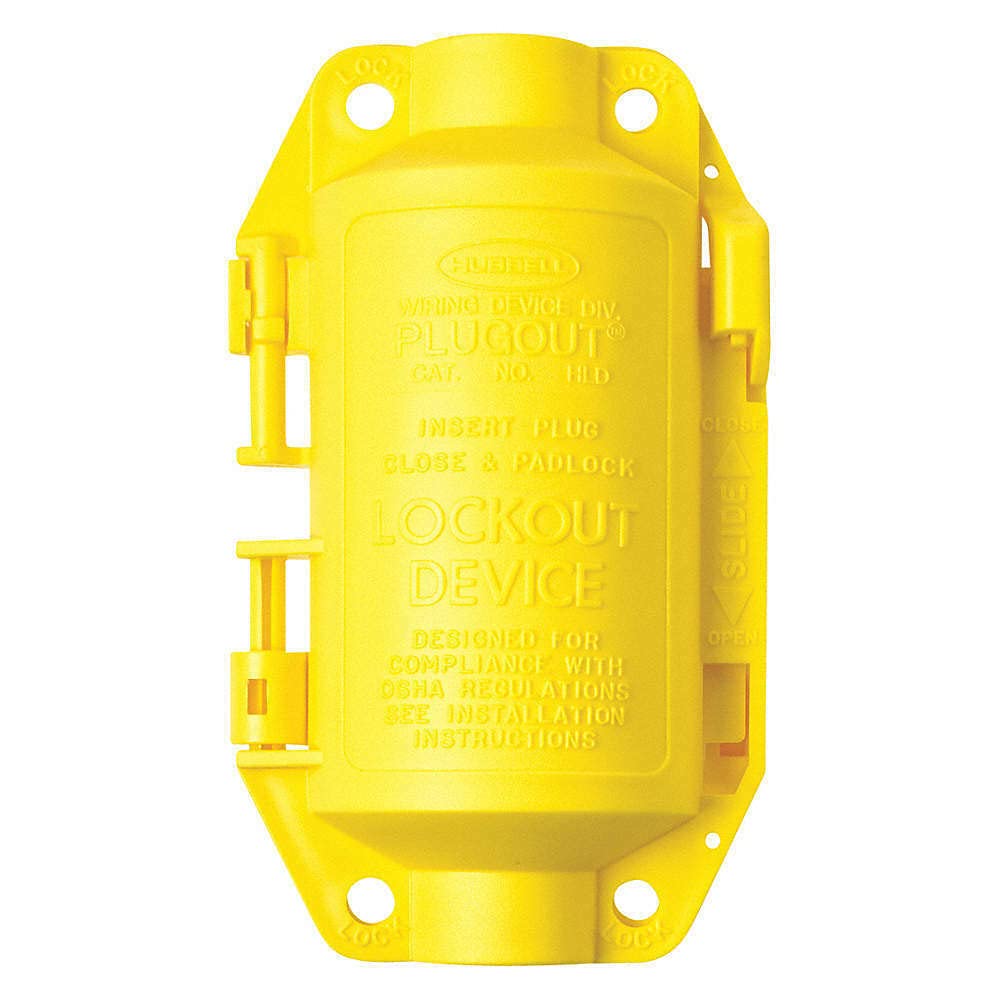 65695 Yellow Electrical Plug Lockout Device - Safety Lockout Tagout (LOTO) for Industrial & Home Use - Prevent Accidental Power-On