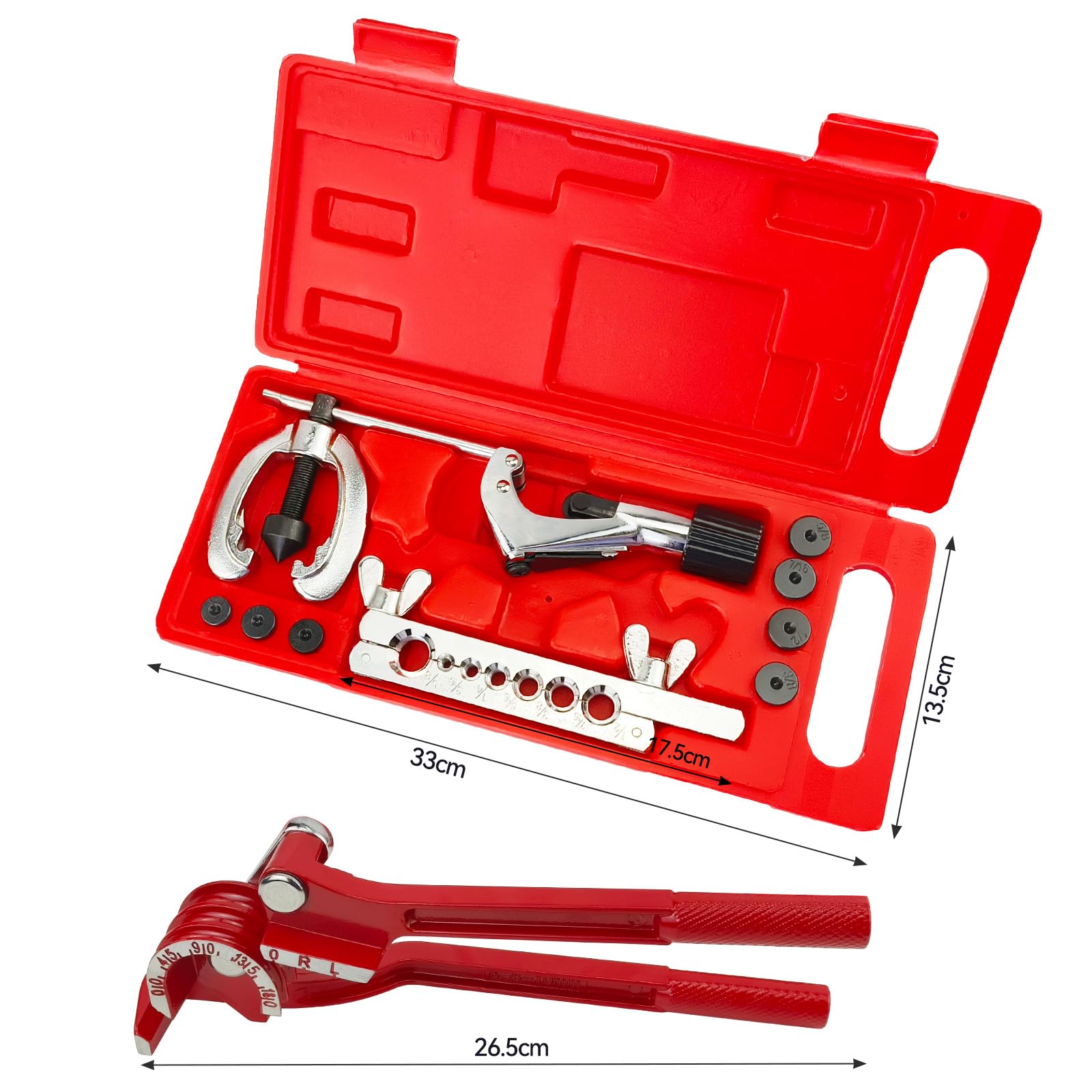 AeKeatDa Professional Flaring Tool Kit - Tubing Bender, Flare Tool with Cutter & Bending Tool Set for HVAC, Automotive & Plumbing (Includes Tubing Cutter & Swage Tool) - Perfect for AC Repair, Brake Lines & Refrigeration Systems