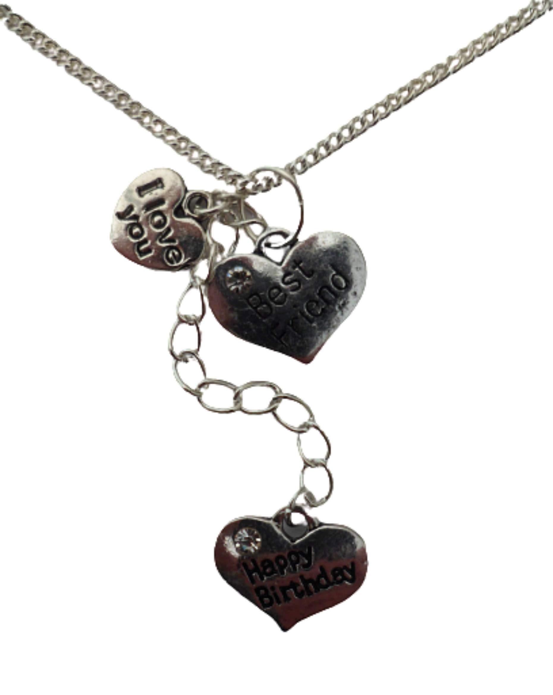 Best Friend Silver Plated Heart Charm Necklace - Elegant Love Jewelry Gift for Her, Birthday, Anniversary & Special Occasions | Perfect for Everyday Wear, Date Nights & Gifting