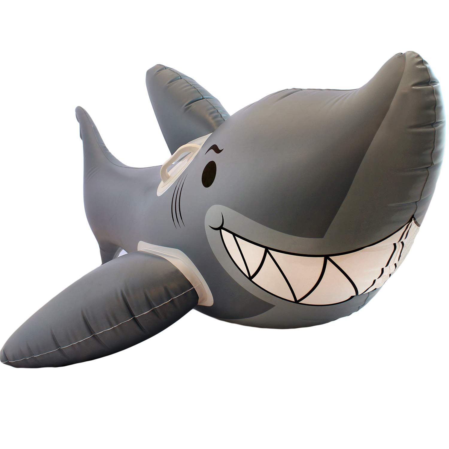 Playtek Inflatable Shark Ride-On Pool Float with Handle - Fun Gray Kids' Water Toy for Swimming Pools, Lakes & Beach Summer Activities