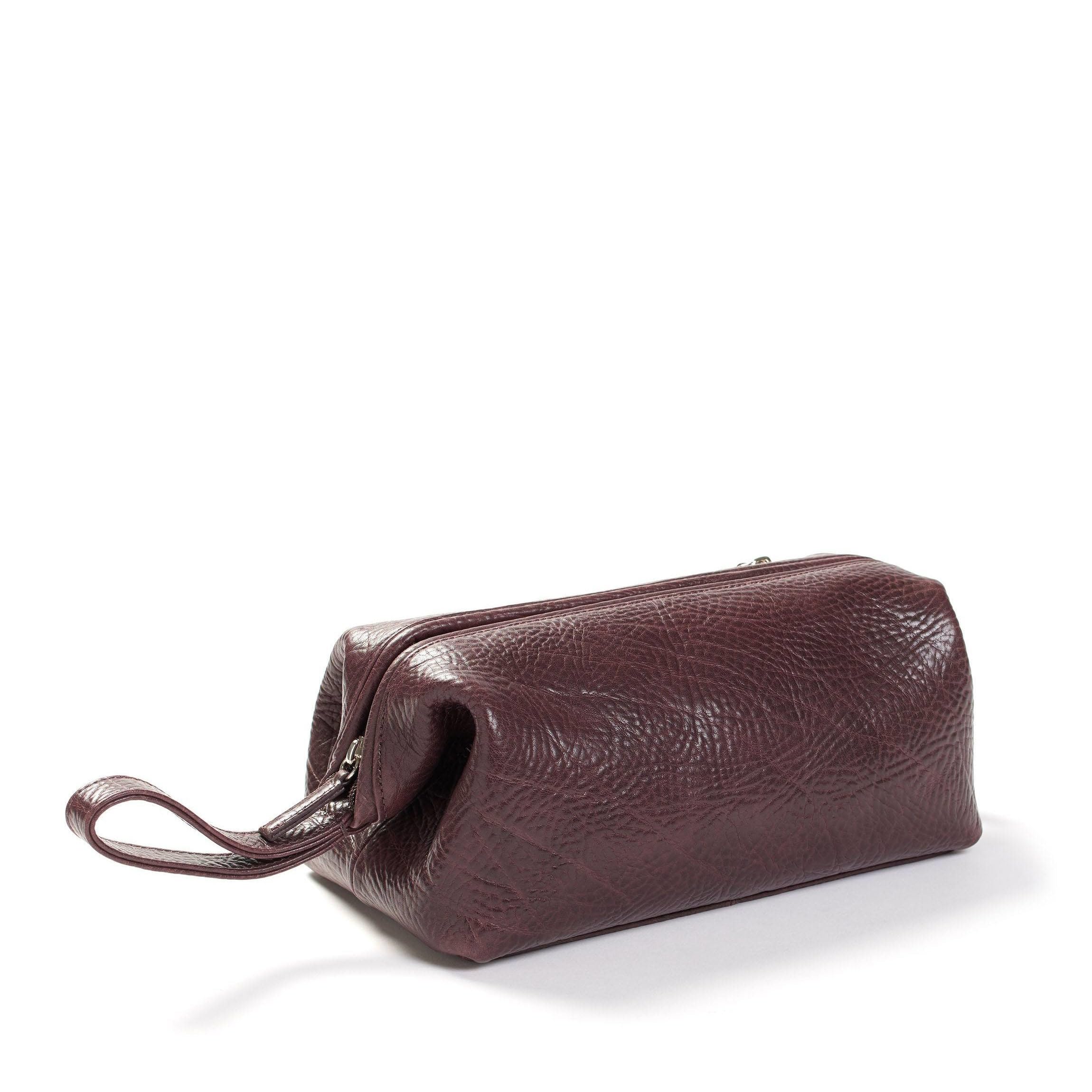 Premium Leather Framed Toiletry Bag for Men & Women - Travel Cosmetic Organizer with Multiple Pockets - Perfect for Gym, Business Trips & Vacation Essentials