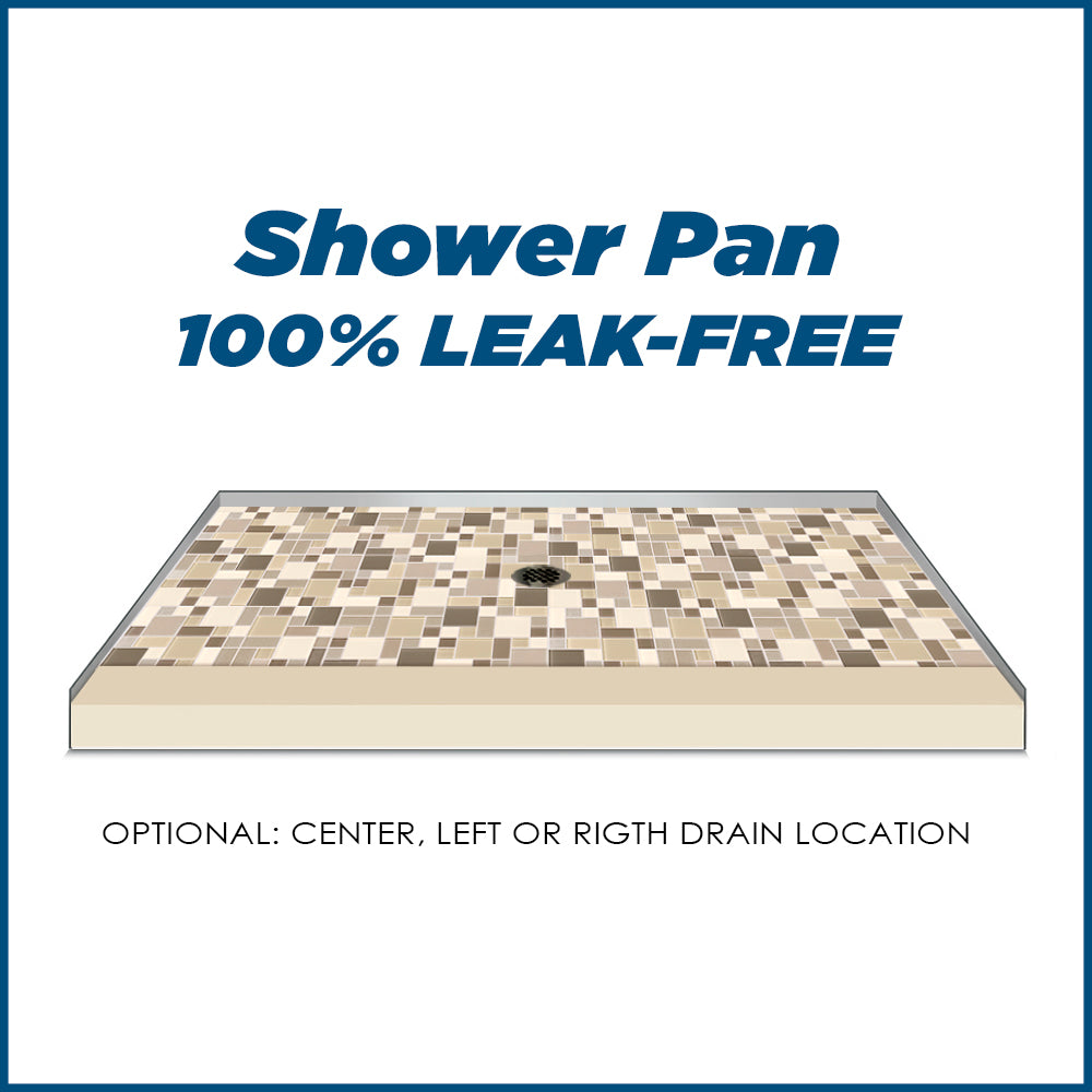 60 Alcove Desert Sand Sistine Stone & Tuscany Mosaic Accent Tile - DIY Shower Remodel Kit for Bathroom Renovation | Waterproof & Easy Installation Backsplash