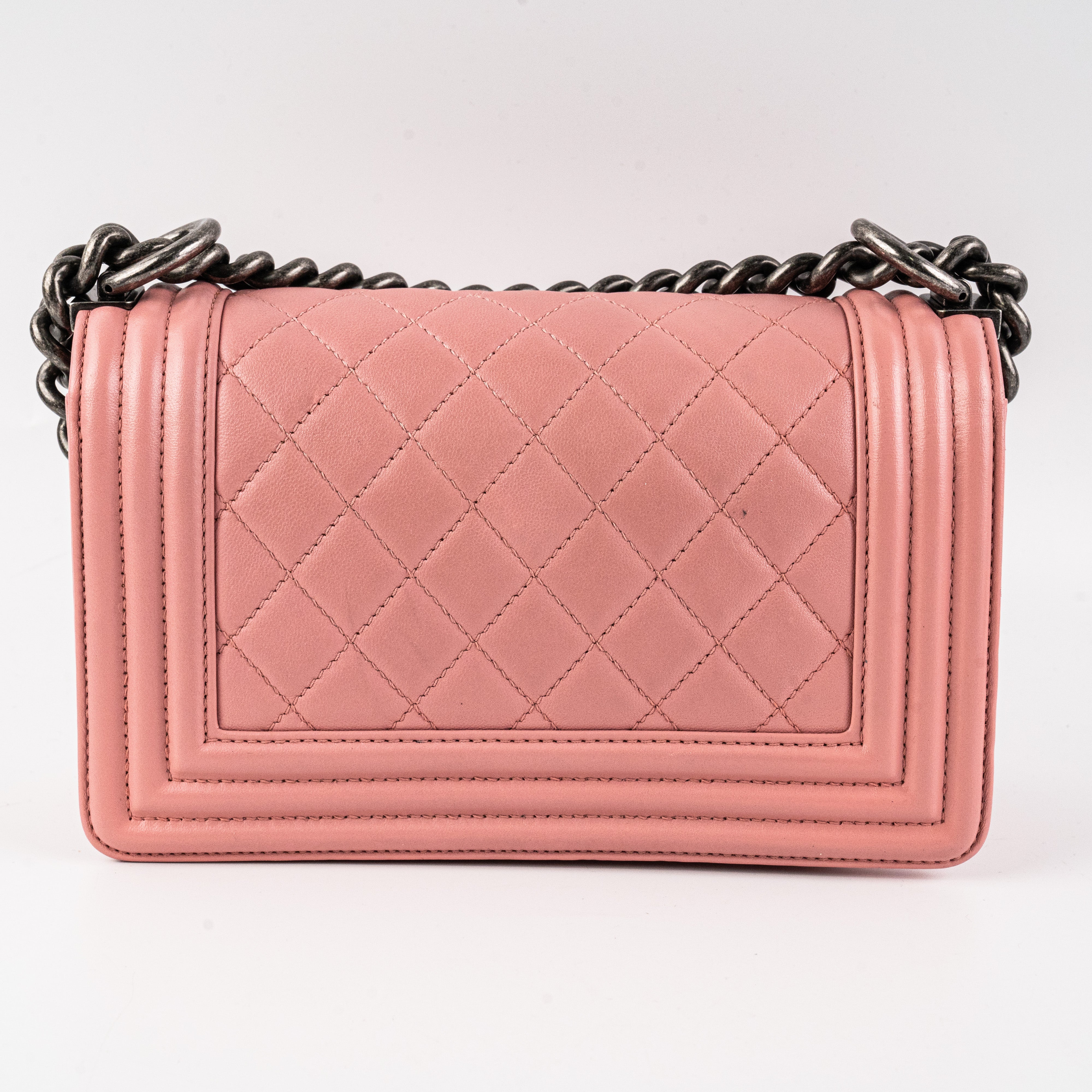 Chanel Small Lambskin Boy Bag in Pink - Luxury Crossbody Handbag for Women | Perfect for Date Night, Parties & Everyday Elegance