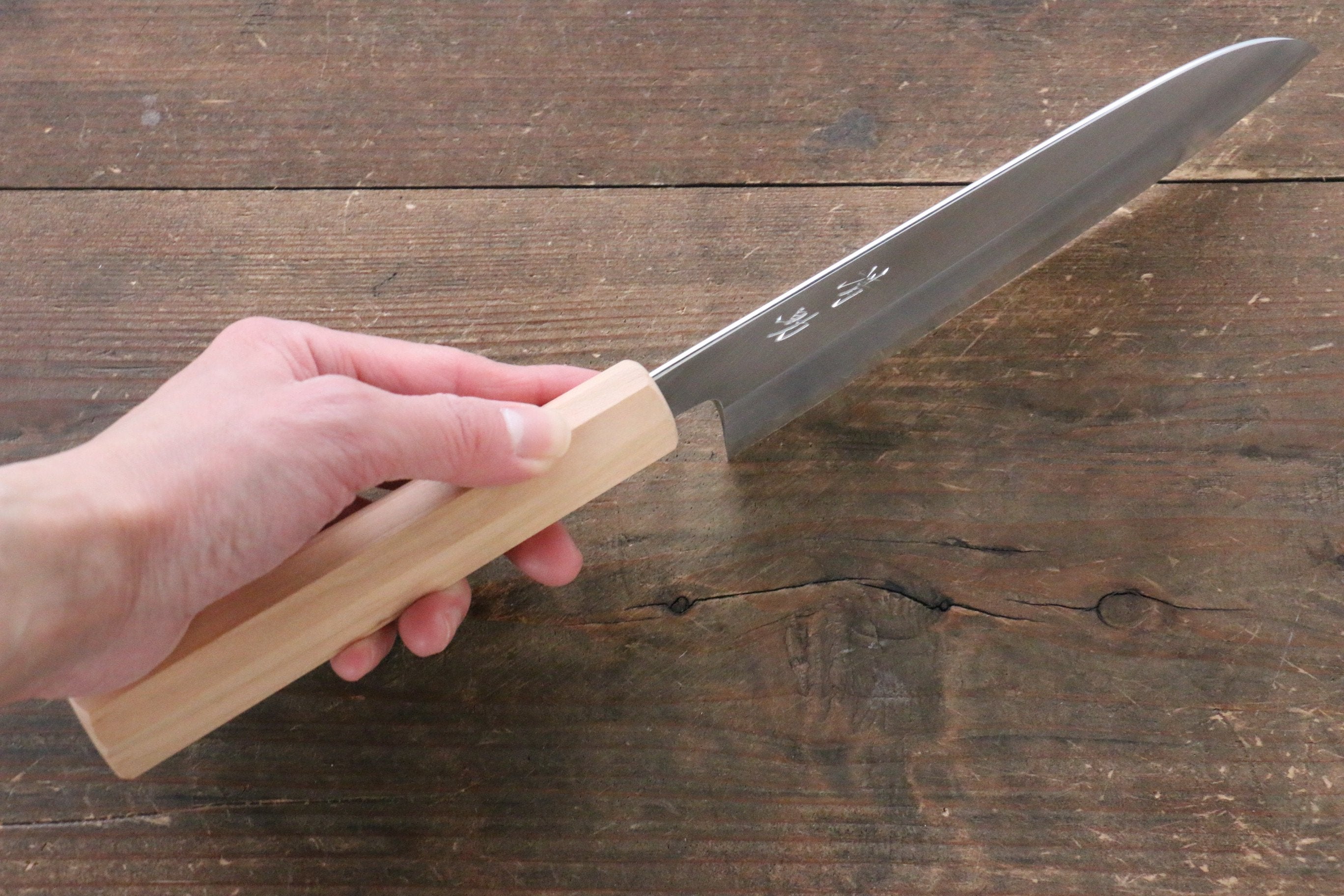 Premium Seisuke Silver Steel No.3 Santoku Knife 165mm with Cherry Wood Handle - Perfect for Slicing, Dicing & Chopping Vegetables, Meat & Fish in Professional & Home Kitchens