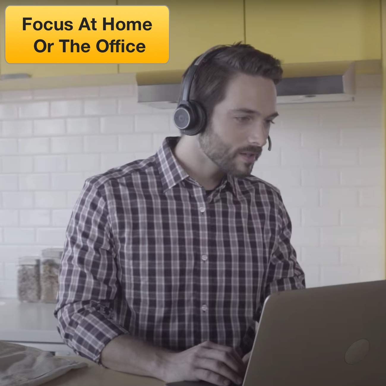 Poly Voyager Focus UC B825 Wireless Bluetooth Headset with Boom Mic - 12H Talk Time, Active Noise Cancelling for Office & Noisy Workplaces, Premium Sound Quality - Includes Stand, Cloth & Dongle (Ideal for Remote Work, Video Calls & Gaming)