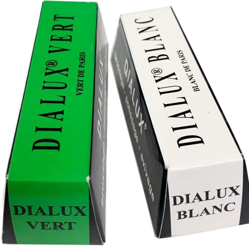 Premium Jewelry Polish for White Metals - Dialux Green & White Rouge Bars (2-Pack) | Safe for Silver, Platinum & Gold | Perfect for Rings, Necklaces & Watches
