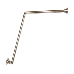 Adjustable Sloped Ceiling Shower Rod - Extendable Curved Bathroom Tension Rod for Angled Walls - Perfect for Loft, Attic, and Slanted Ceiling Showers (Chrome/Black)