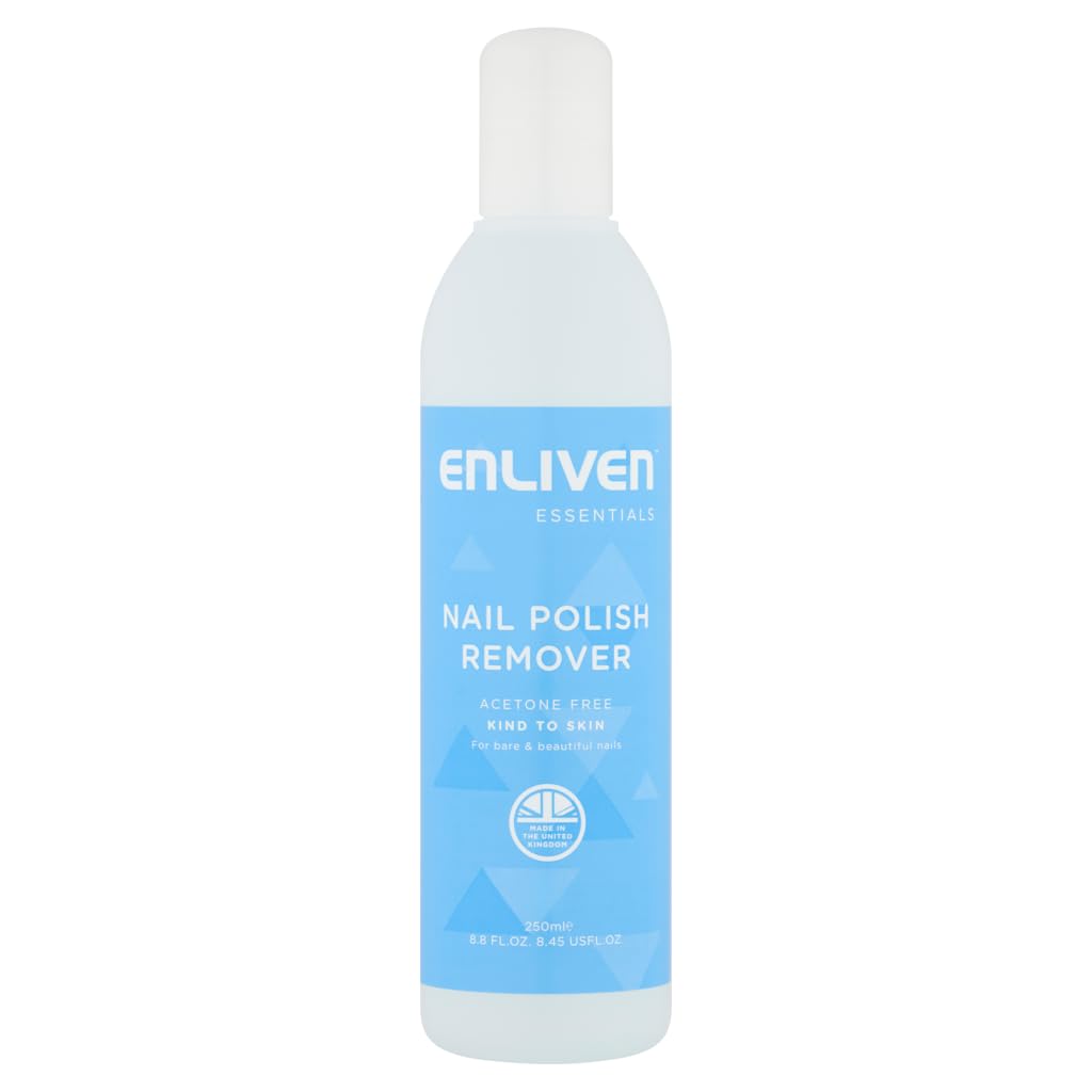 Enliven Acetone-Free Nail Polish Remover 250ml - Gentle & Effective for Natural & Artificial Nails - Perfect for Home, Salon & Travel Use