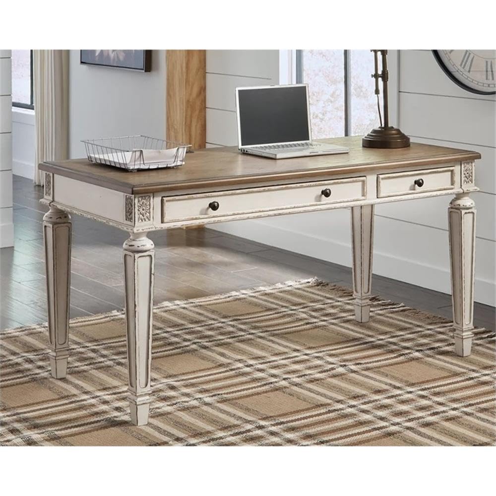 BOWERY HILL White Modern Computer Desk with USB Ports - Engineered Wood Home Office Desk for Work, Study & Gaming - Compact Writing Table for Small Spaces & Dorm Rooms