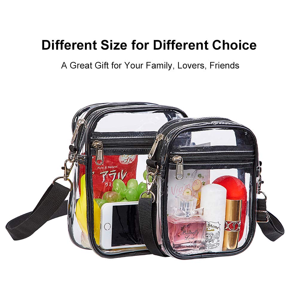 COVAX Clear Crossbody Purse Bag - Stadium Approved Transparent Bag for Concerts, Festivals, Sports Events & Theme Parks - Waterproof & Secure for Travel, Shopping & Night Out