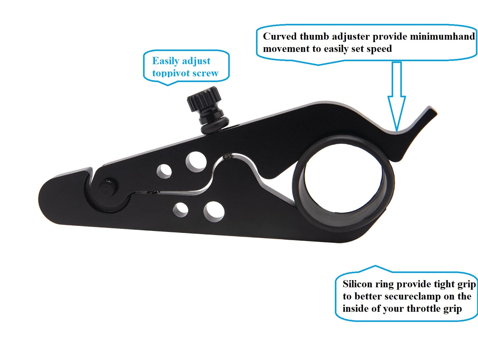 Universal Motorcycle Cruise Control Throttle Lock System - Durable Aluminum Alloy Hand Grip Assist with Silicone Protection for Most Bikes | Perfect for Long Distance Rides & Highway Cruising