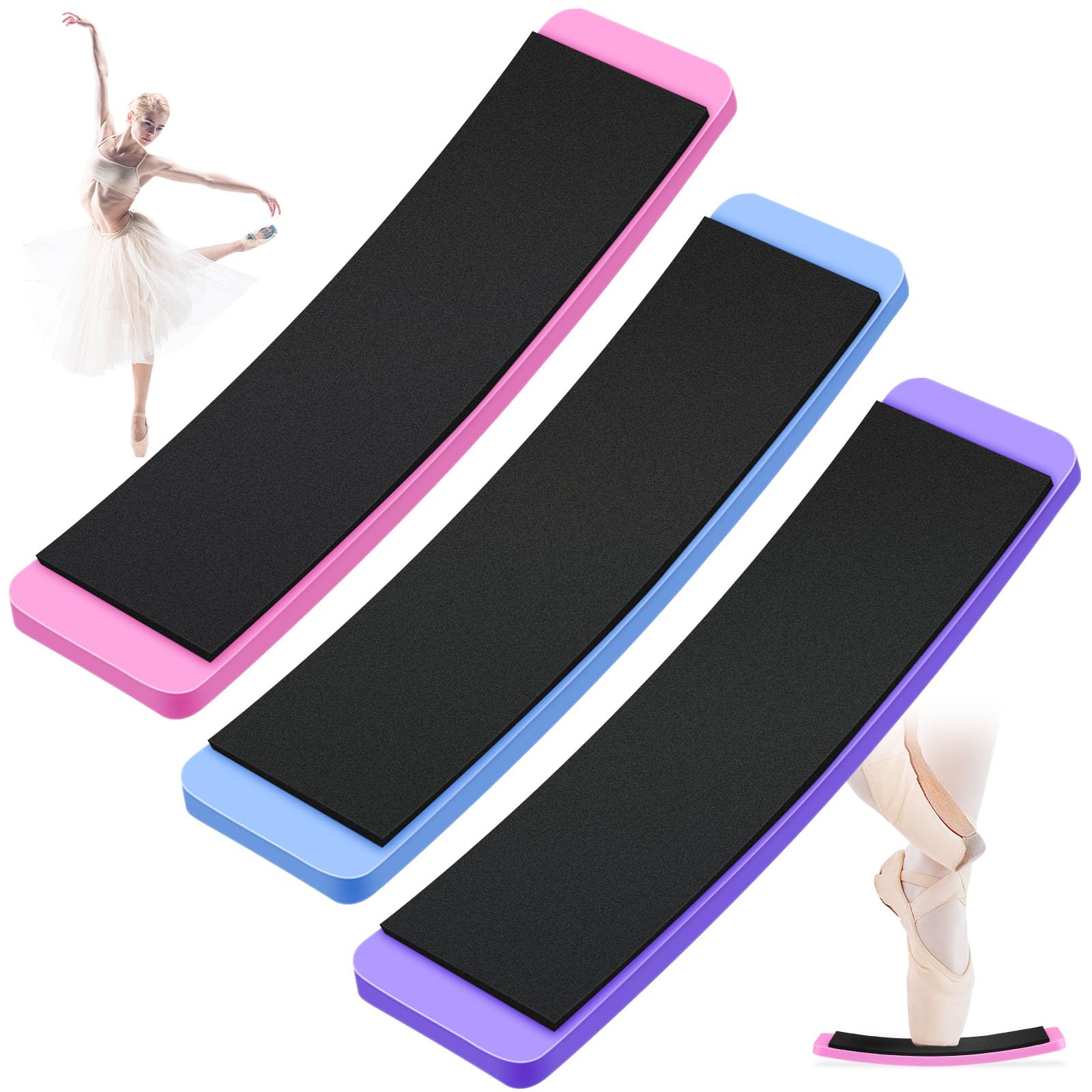 3-Piece Spinning Balance Board Set for Ice Skaters, Cheerleaders & Gymnasts - Improve Turns, Stability & Footwork - Home Dance Training Equipment for Skating, Gymnastics & Cheerleading Practice