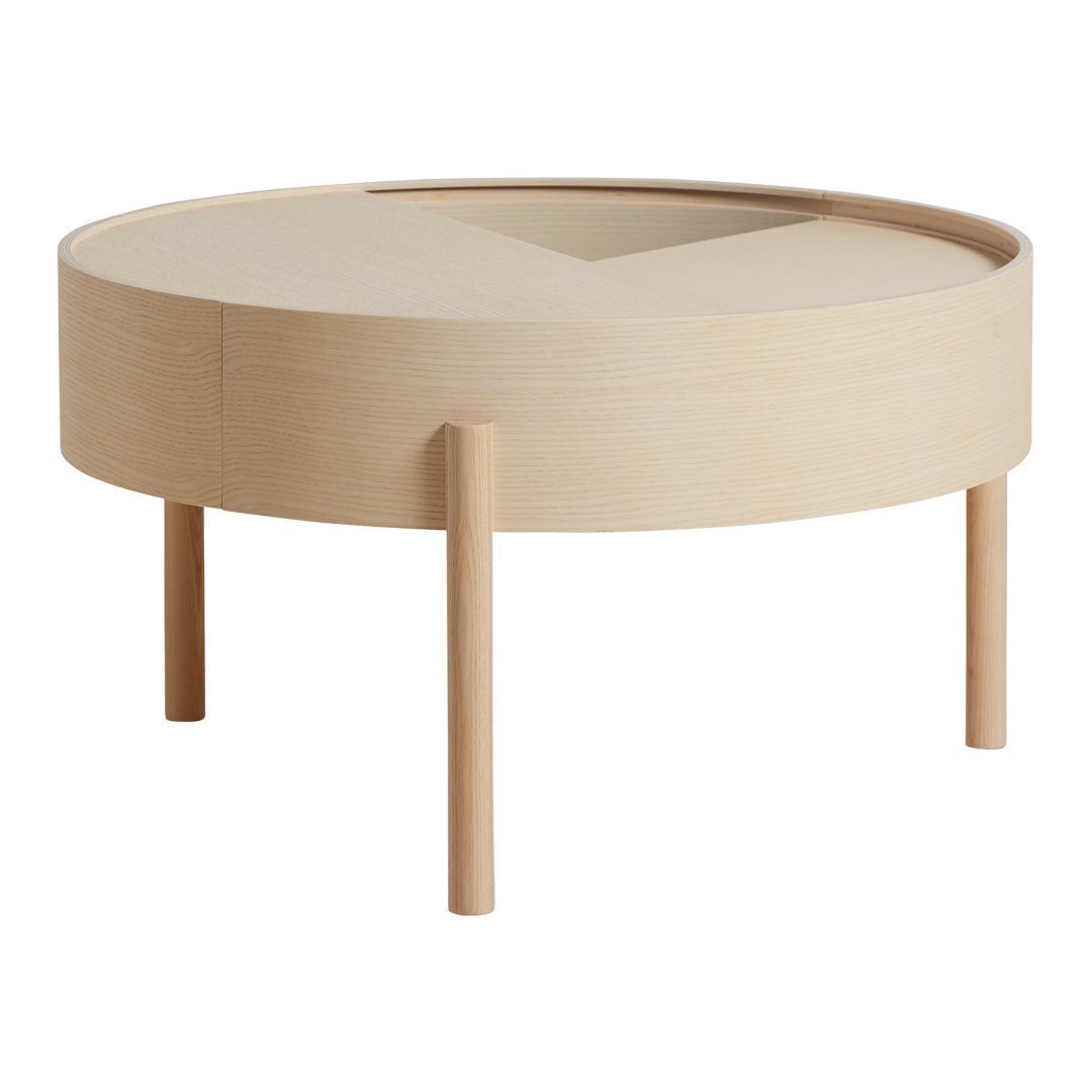 Modern Arc Coffee Table - Mid Century Design Glass Top Living Room Furniture for Small Spaces - Perfect for Apartments, Lounges & Home Decor