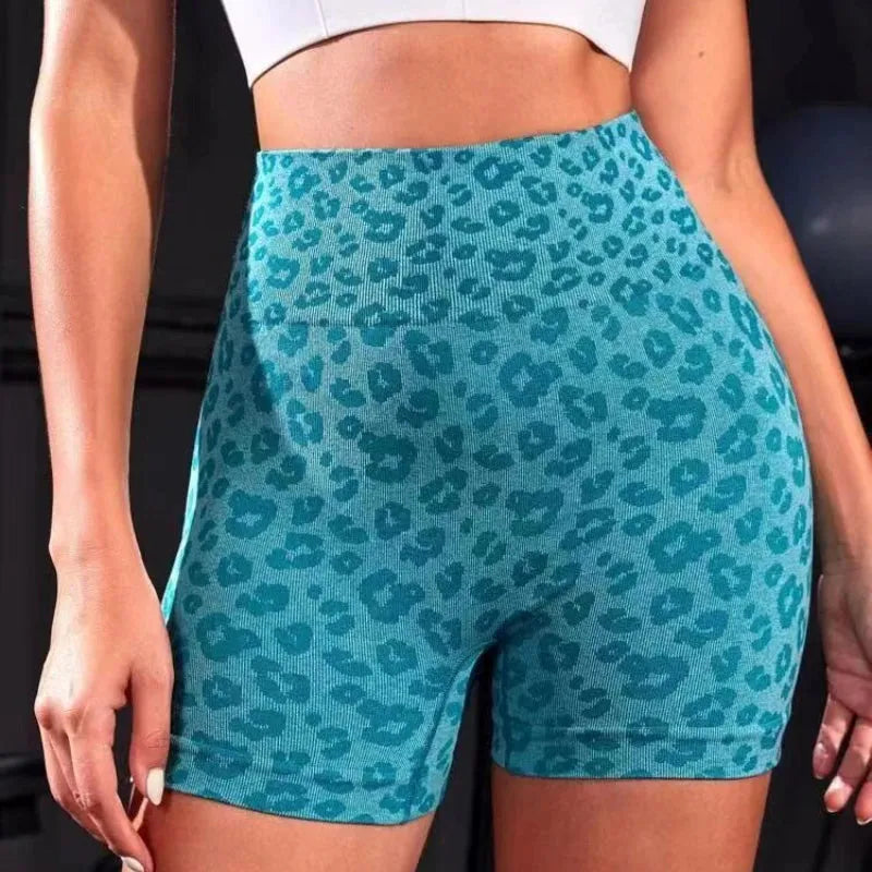 Women's High Waist Leopard Print Athletic Shorts - Seamless Scrunch Butt Yoga, Running, Gym & Golf Shorts | Perfect for Workouts, Yoga Classes, Jogging & Casual Wear