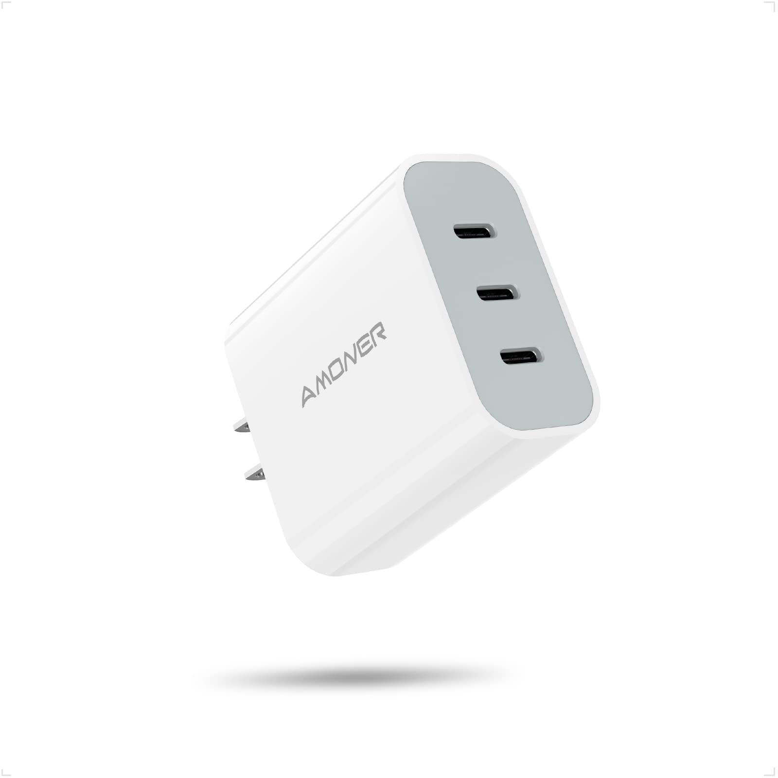 Amoner 35W USB C Charger with PD 3.0 - 3-Port Fast Wall Charger for iPhone 14/13/12/11, Galaxy S23/S22, Pixel 7/6 - Compact Travel Charger for Home, Office & Car