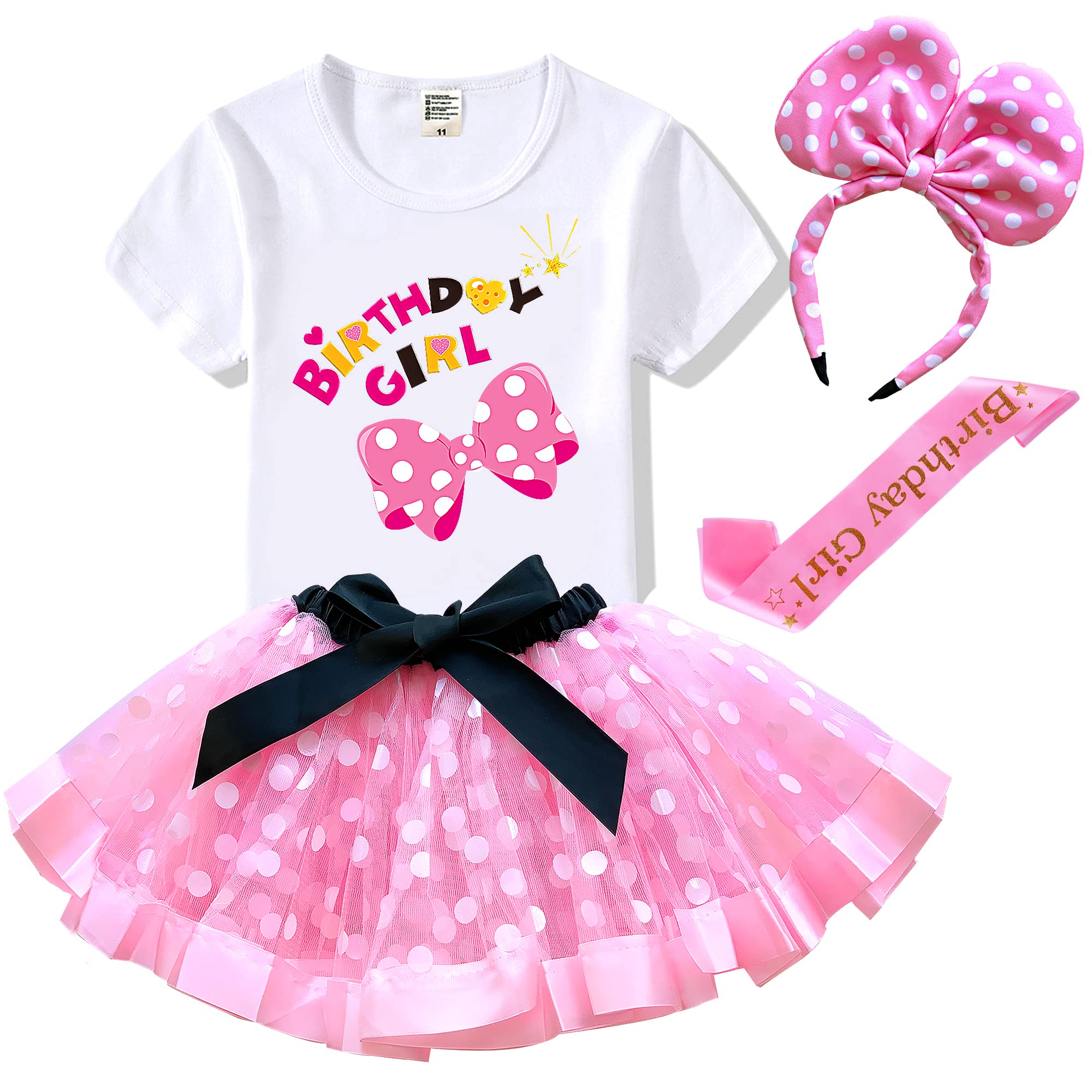 Girls' Birthday Outfits - Tutu Dress Set with Headband & T-Shirt for Birthday Parties, Photo Shoots & Special Occasions