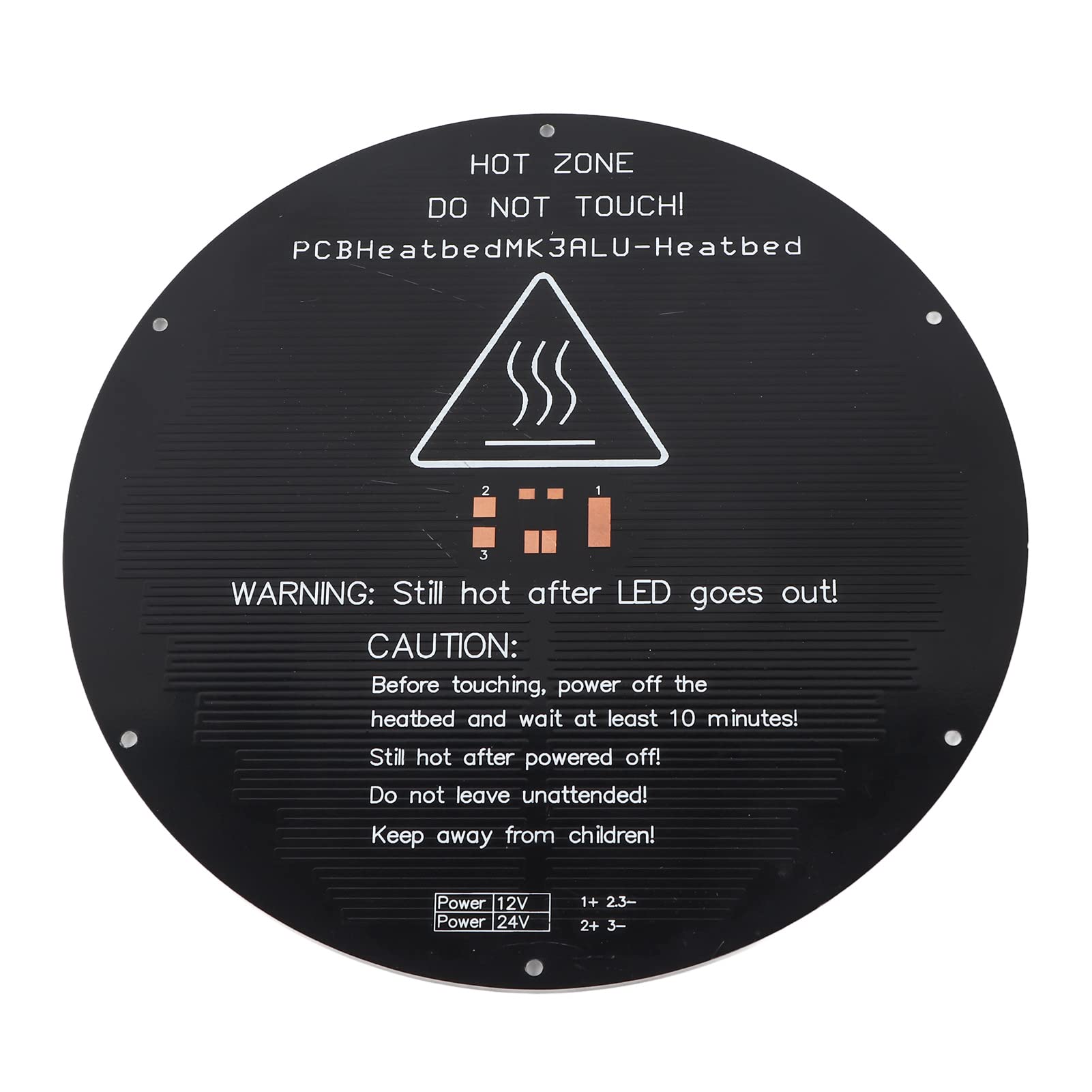 Restokki 220x220x5mm Aluminum Substrate 3D Printer Heat Bed - 12V/24V Round Hot Bed for Ender 3, CR-10, DIY 3D Printing Projects | Perfect for ABS, PLA Filament Adhesion & Warp-Free Printing