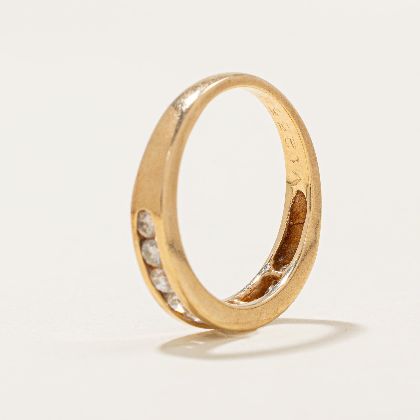 14K Channel Set Diamond Band Ring - 0.53 Carat Total Weight (CTW) - Size 6.75 - Elegant Wedding Band, Anniversary Gift, or Everyday Luxury Jewelry for Women