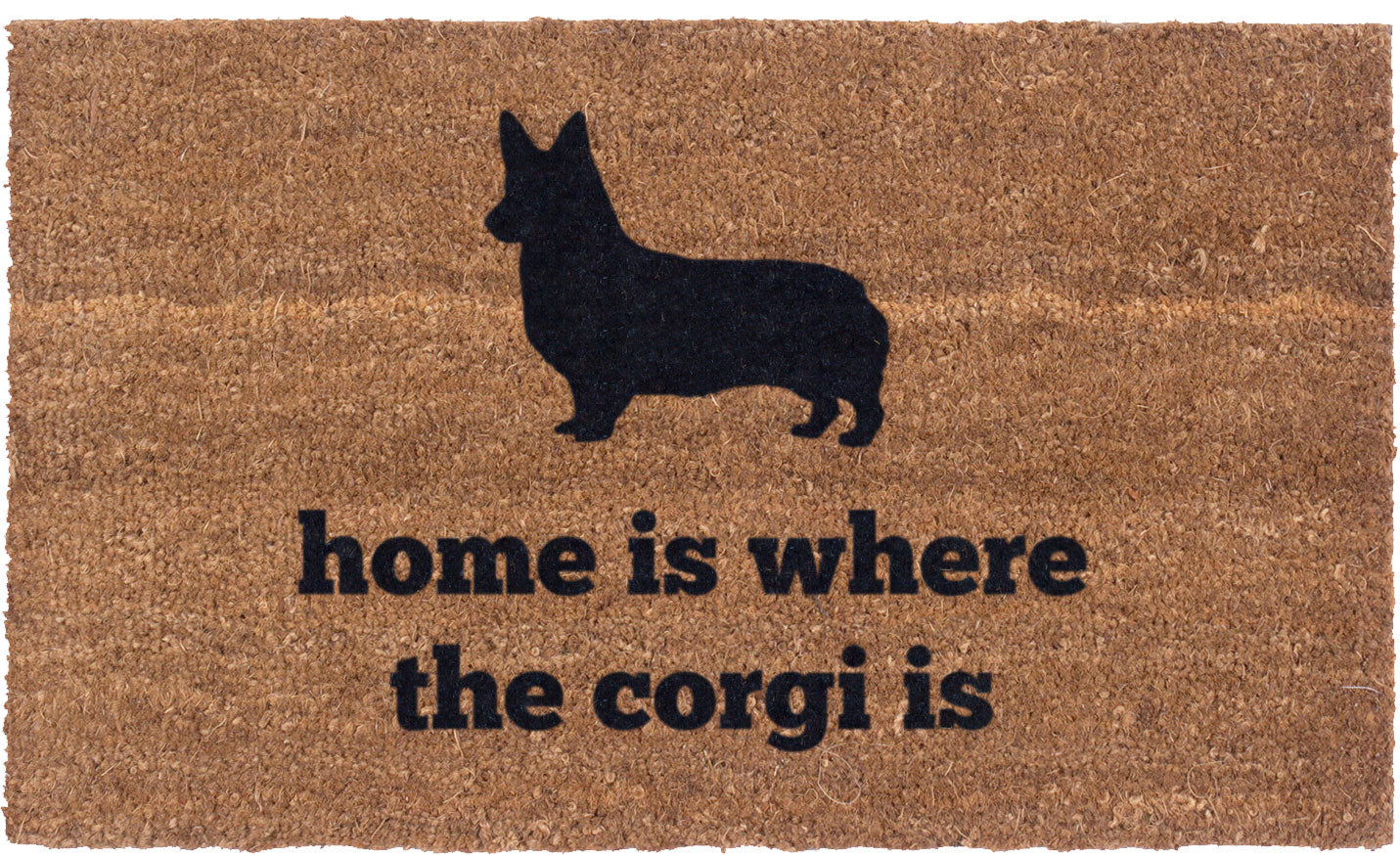 Premium Vinyl Back Coir Doormat - Corgi Dog Design, Non-Slip Entryway Rug for Home & Office, Indoor/Outdoor Welcome Mat for Front Door, Porch, Patio, Mudroom - Durable & Easy to Clean