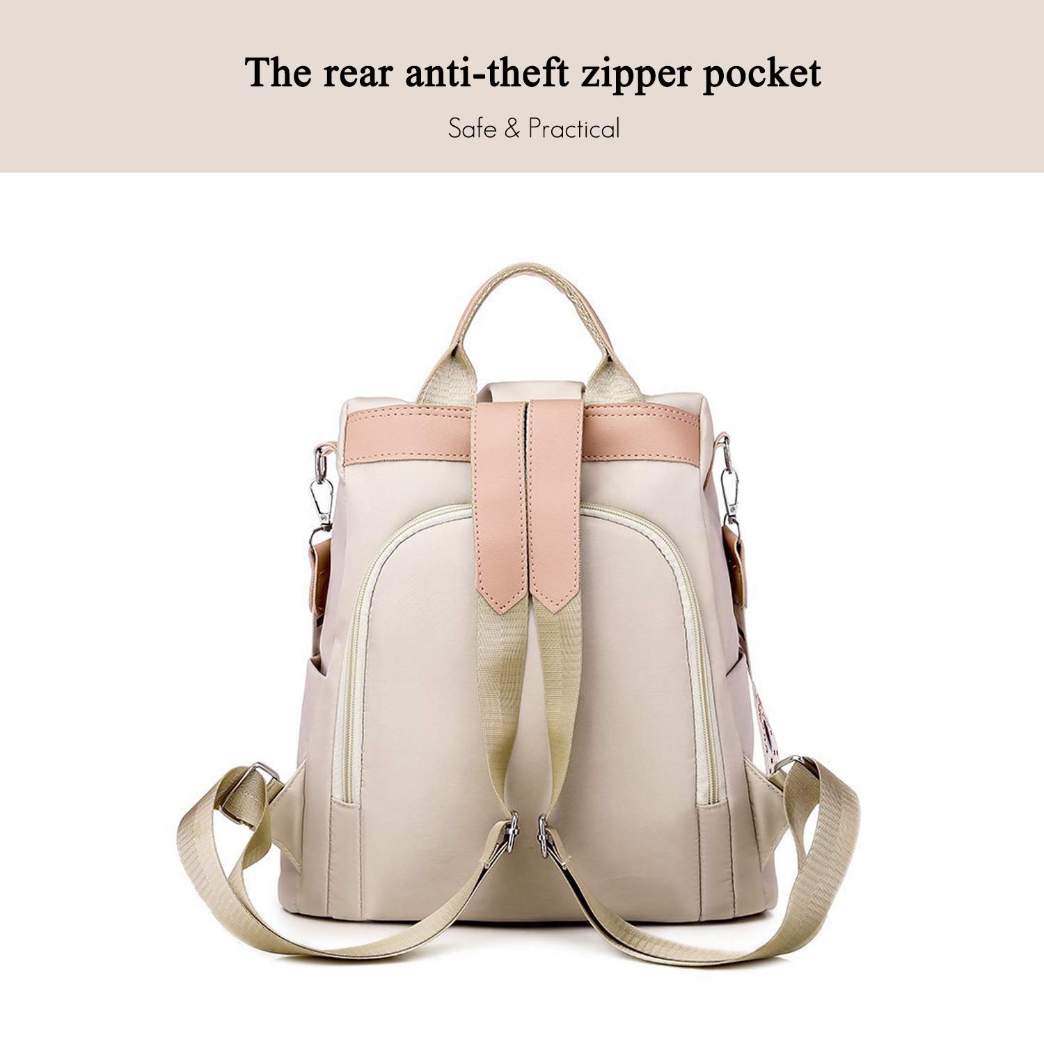 FANDARE Anti-Theft Women's Backpack - Stylish Lightweight Waterproof Shoulder Bag for Travel, School, Campus & Shopping | Durable Polyester Daypack for Women & Girls | Perfect for Outdoor Adventures, College Life & Daily Commute