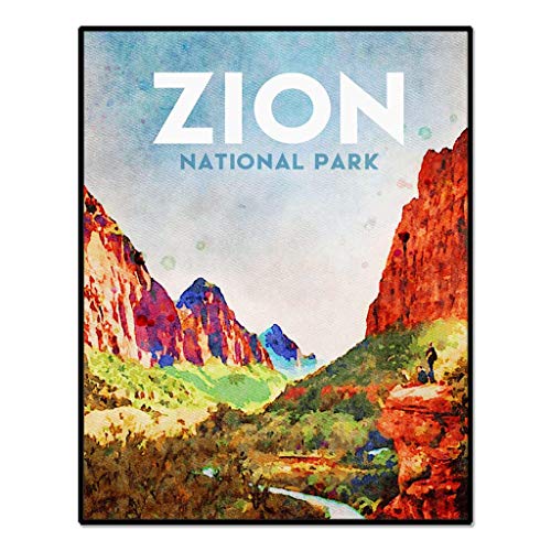 Zion National Park Watercolor Wall Art Print - 8x10 Inches Unframed Travel Poster for Home & Office Decor | Perfect for Nature Lovers, Hiking Enthusiasts & Adventure Themed Spaces