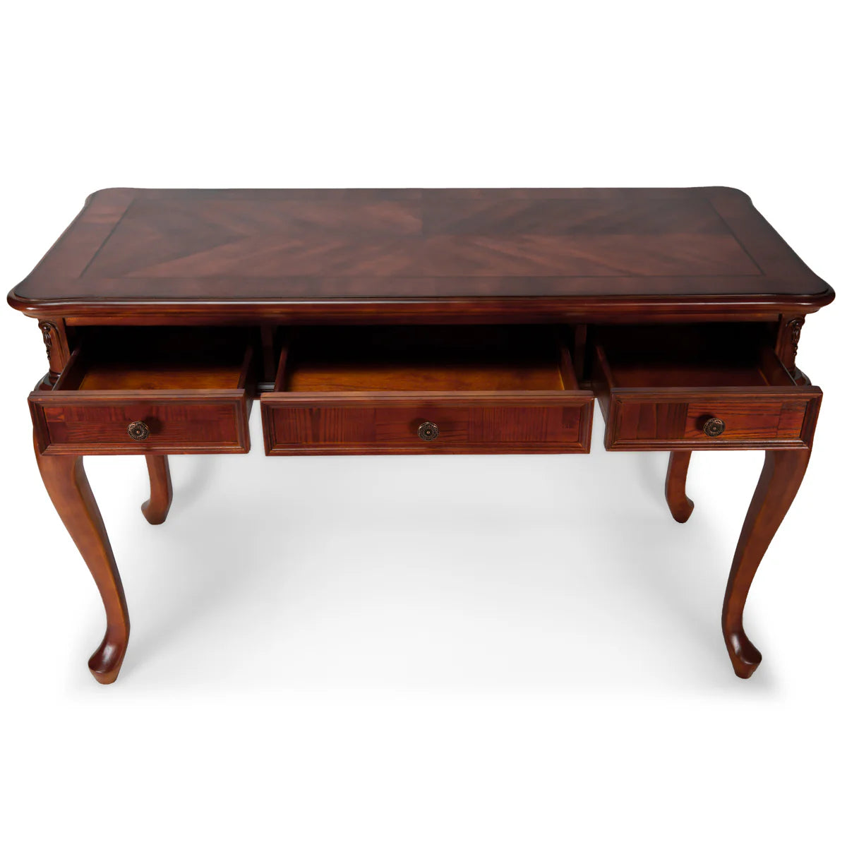 Premium Executive Desk with 3 Drawers - Solid Wood Cherry Finish for Home Office - All Thing Cedar - Perfect for Professionals & Remote Workers