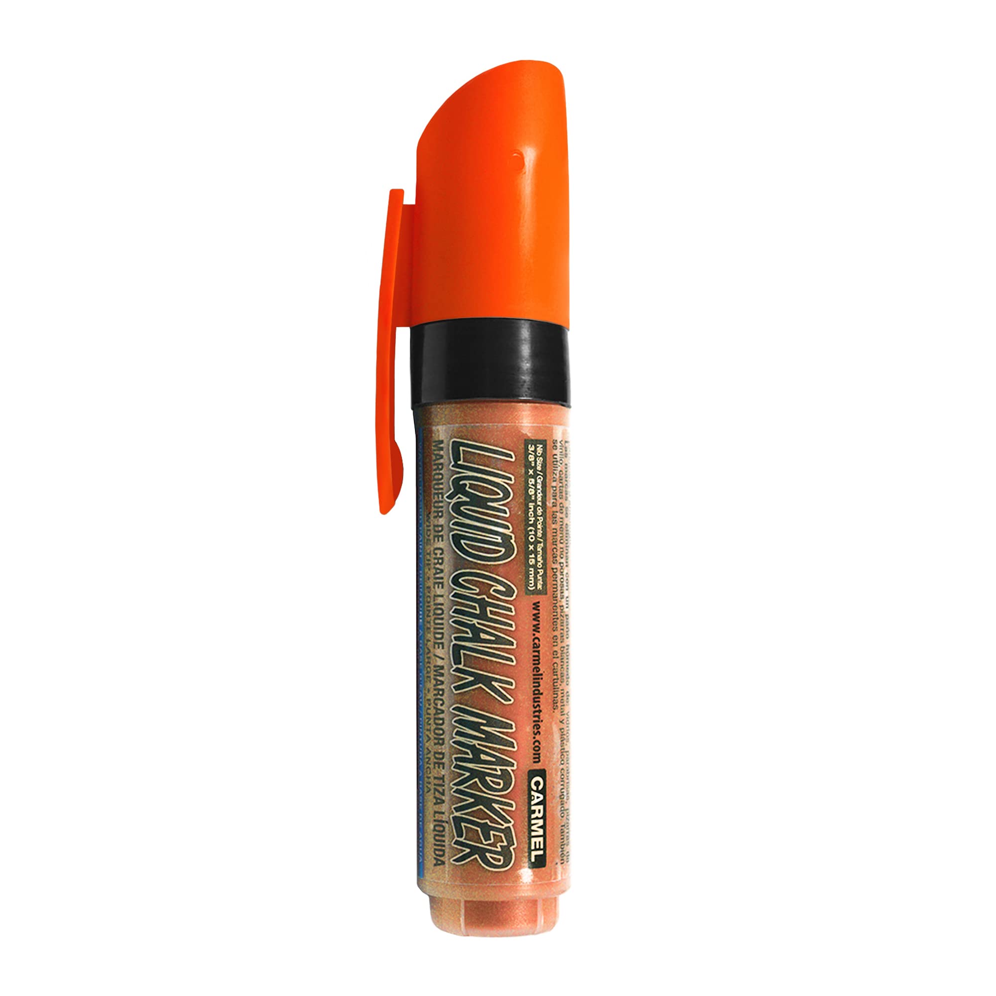 Carmel Liquid Chalk Marker - Orange Color with Wide Tip for Whiteboards, Glass, Windows & Non-Porous Surfaces - Ideal for Restaurants, Cafes, Classrooms & Retail Signage